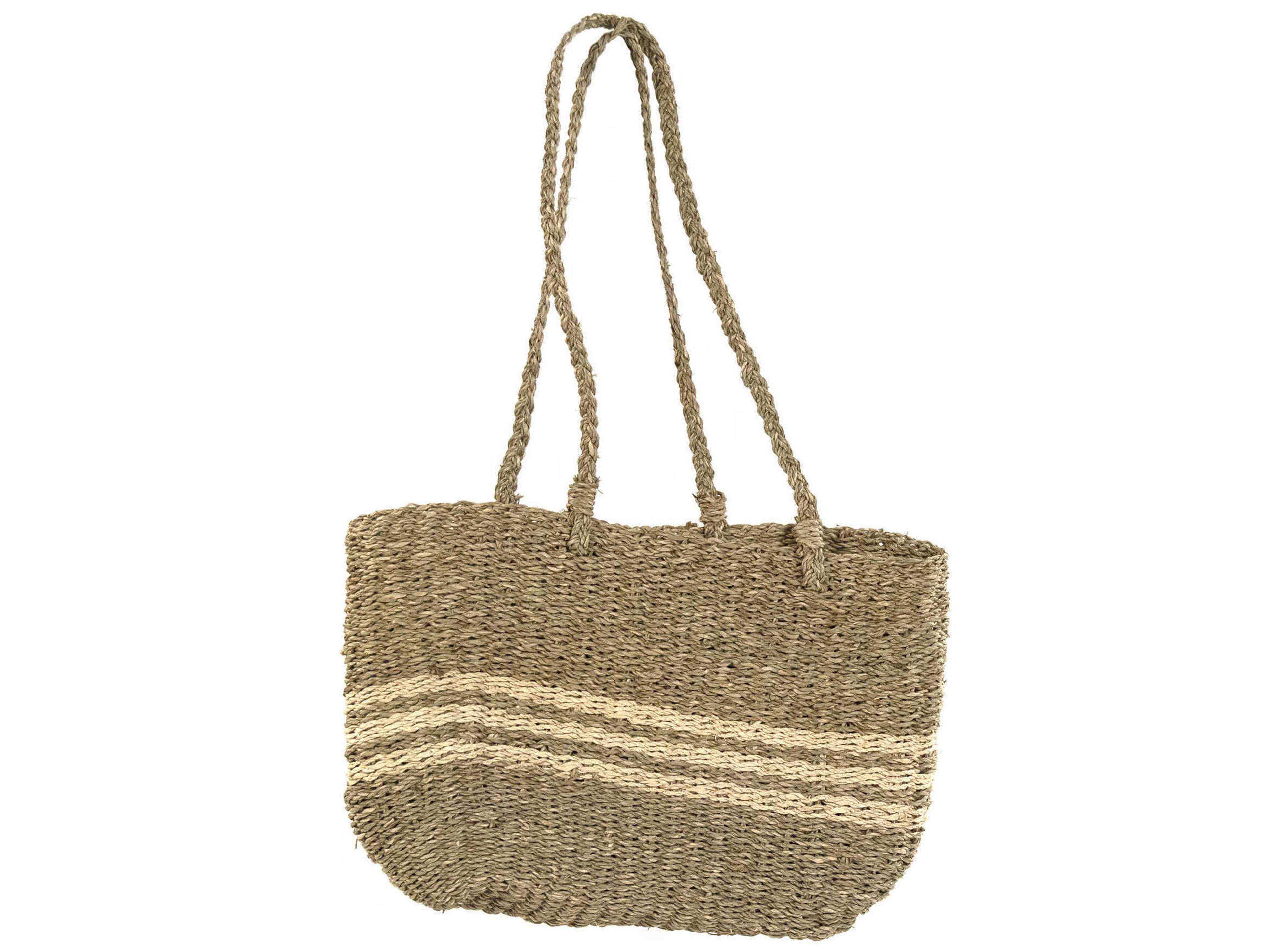 Zentique Brown Woven Handbag Set of 2