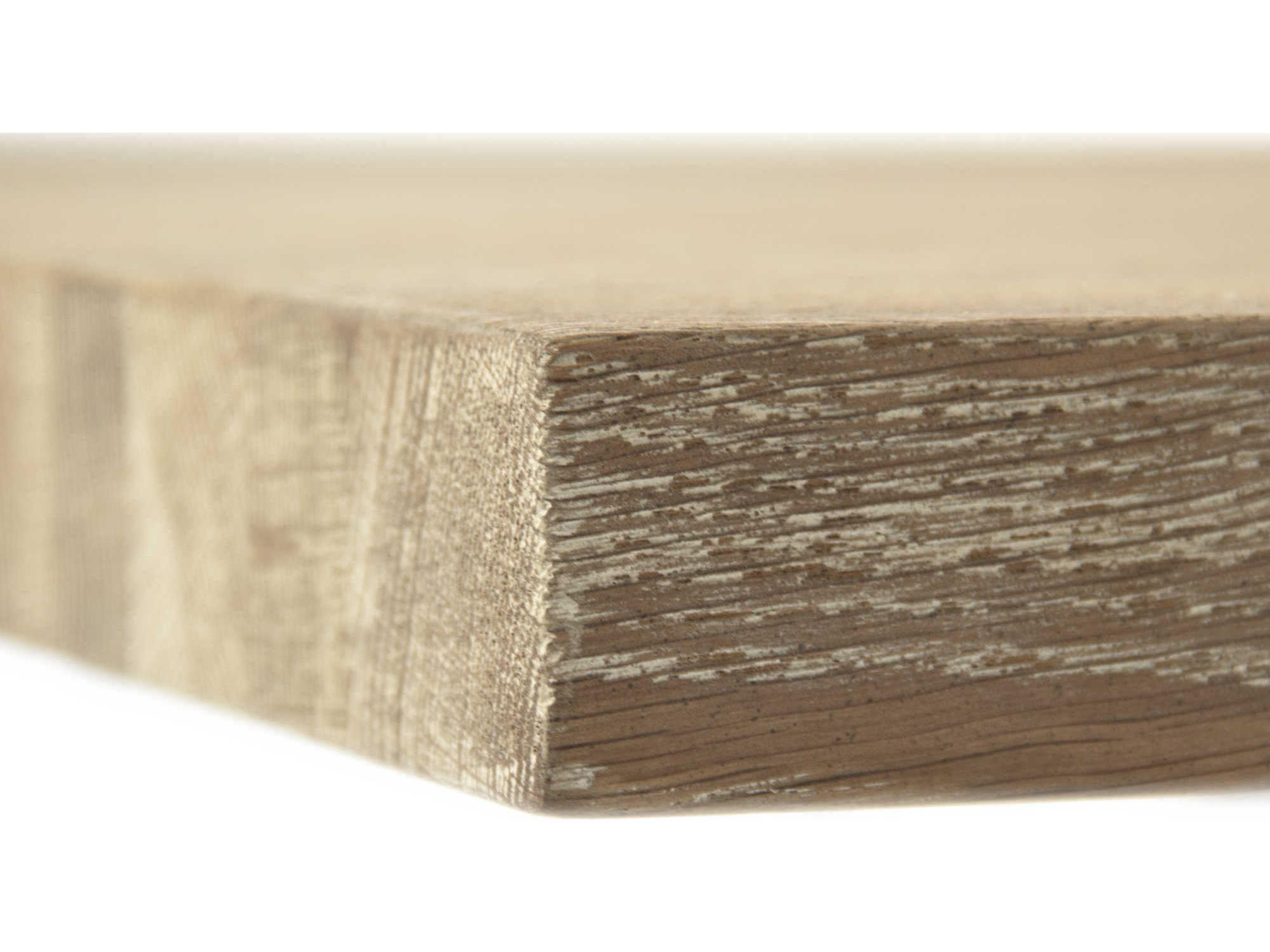 Zentique Acrylic Rectangular Wood Limed Grey Oak Coffee Table