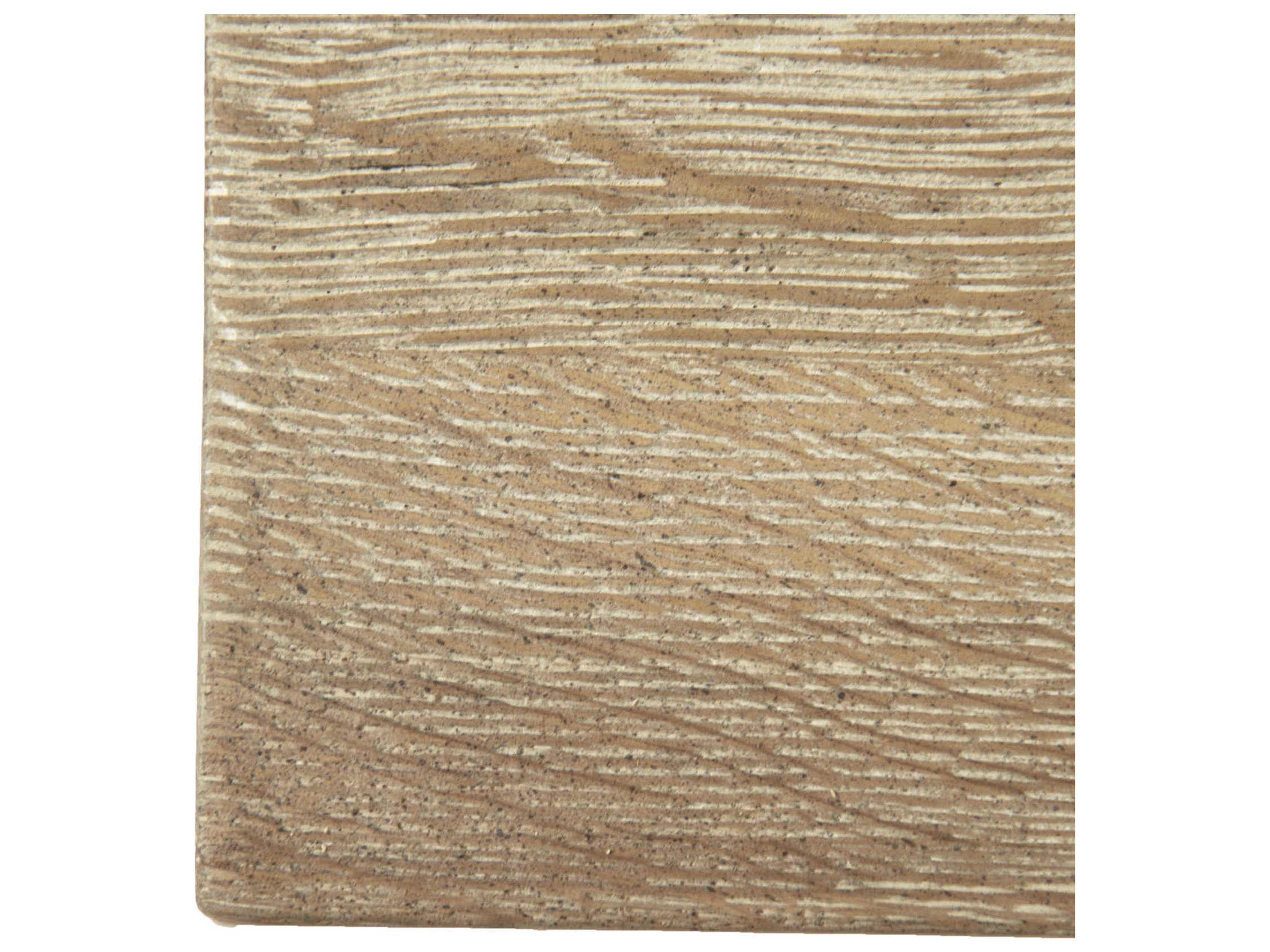 Zentique Acrylic Rectangular Wood Limed Grey Oak Coffee Table