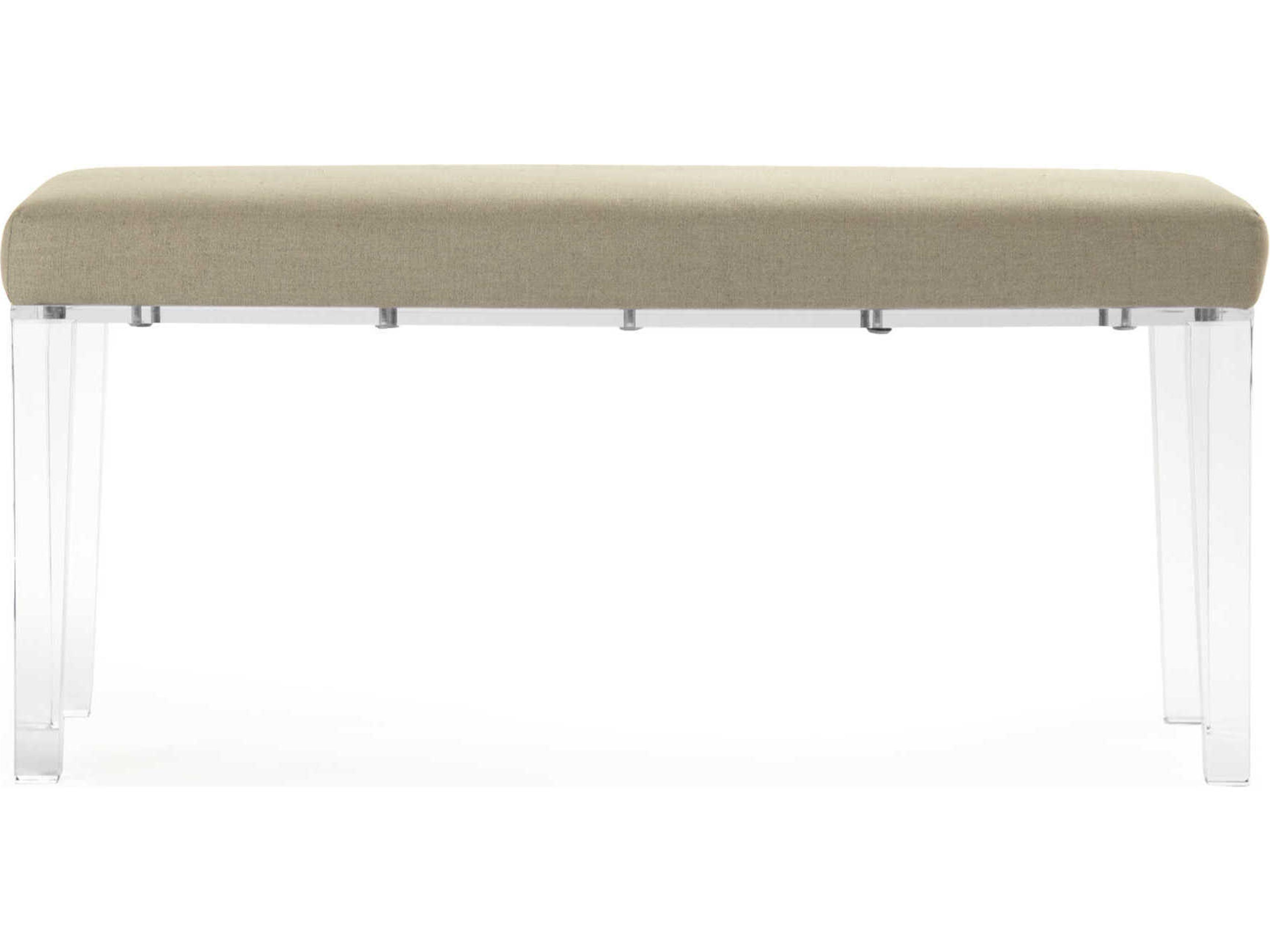 Zentique Emma Natural Linen Beige Upholstered Accent Bench