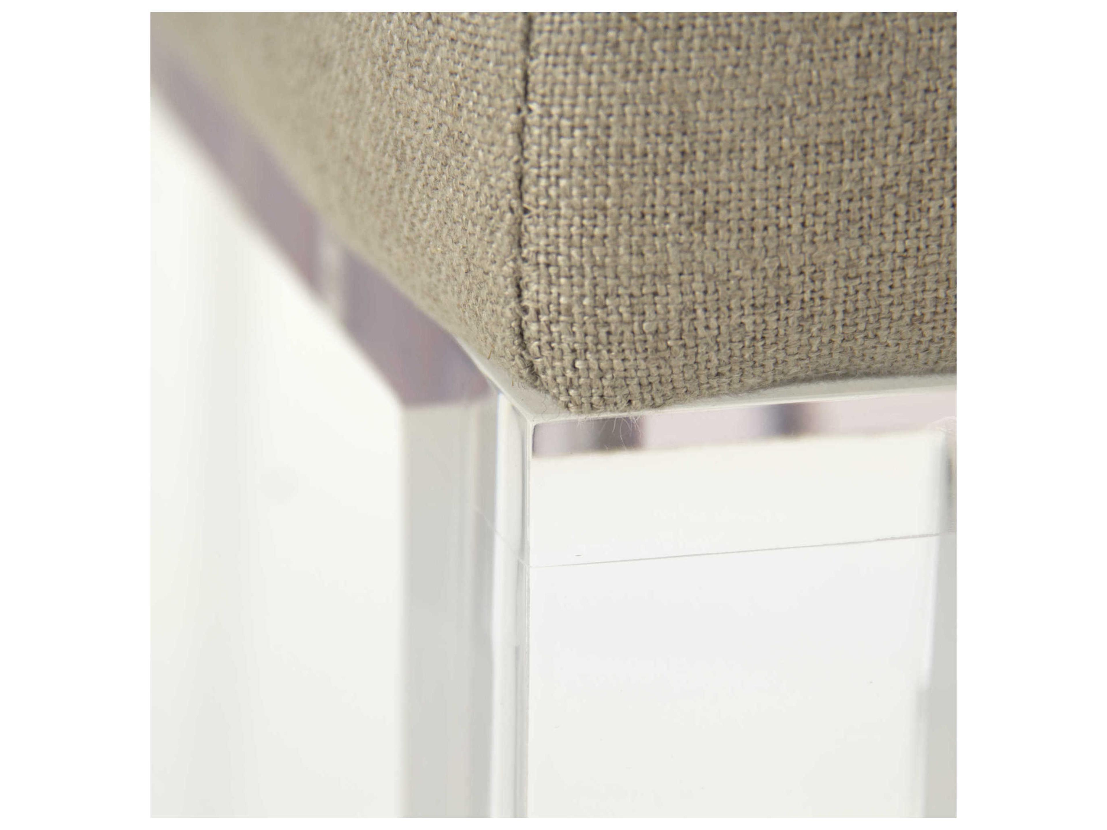 Zentique Emma Natural Linen Beige Upholstered Accent Bench