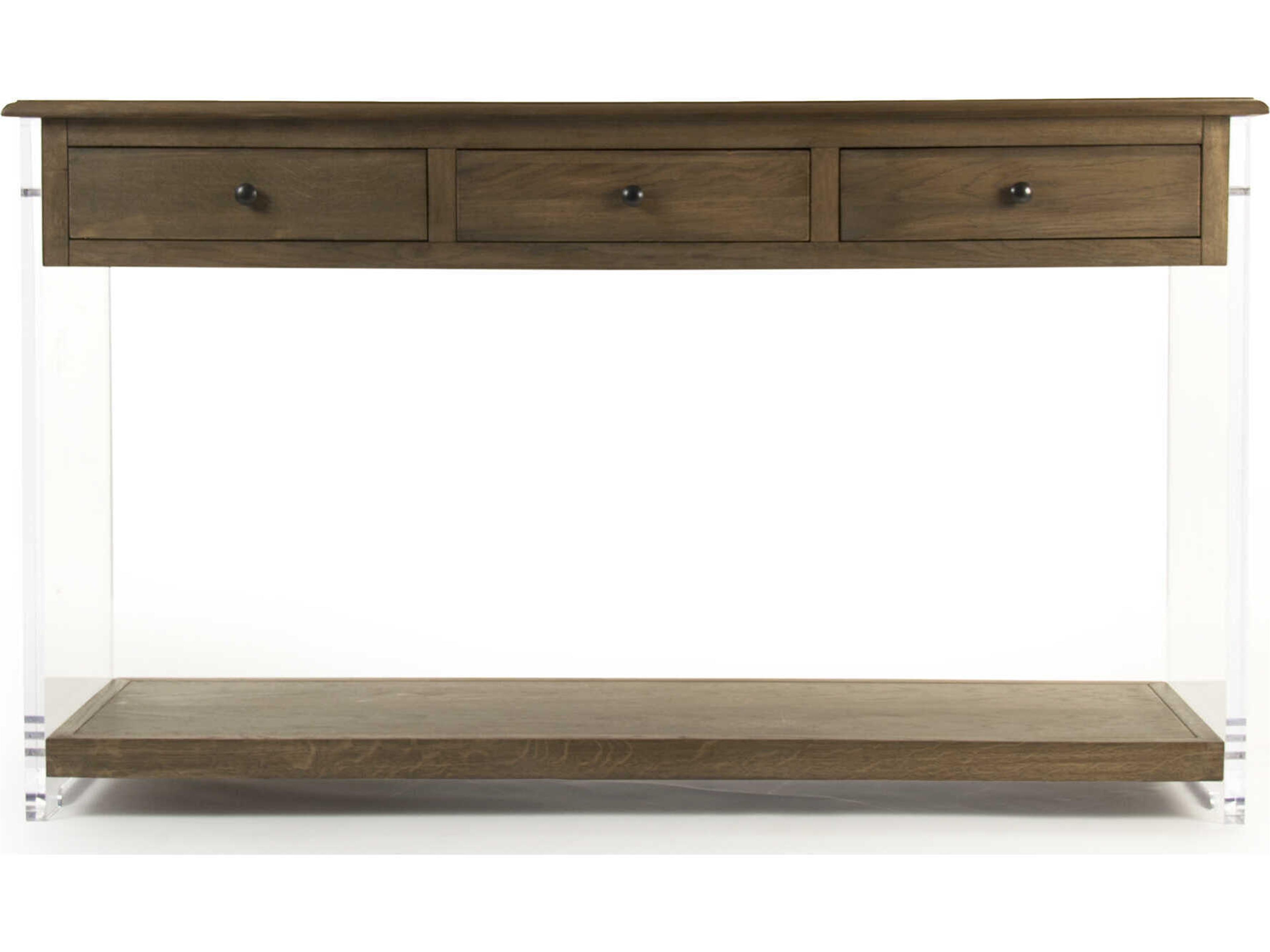 Zentique Talon Rectangular Wood Natural Dry clear Console Table