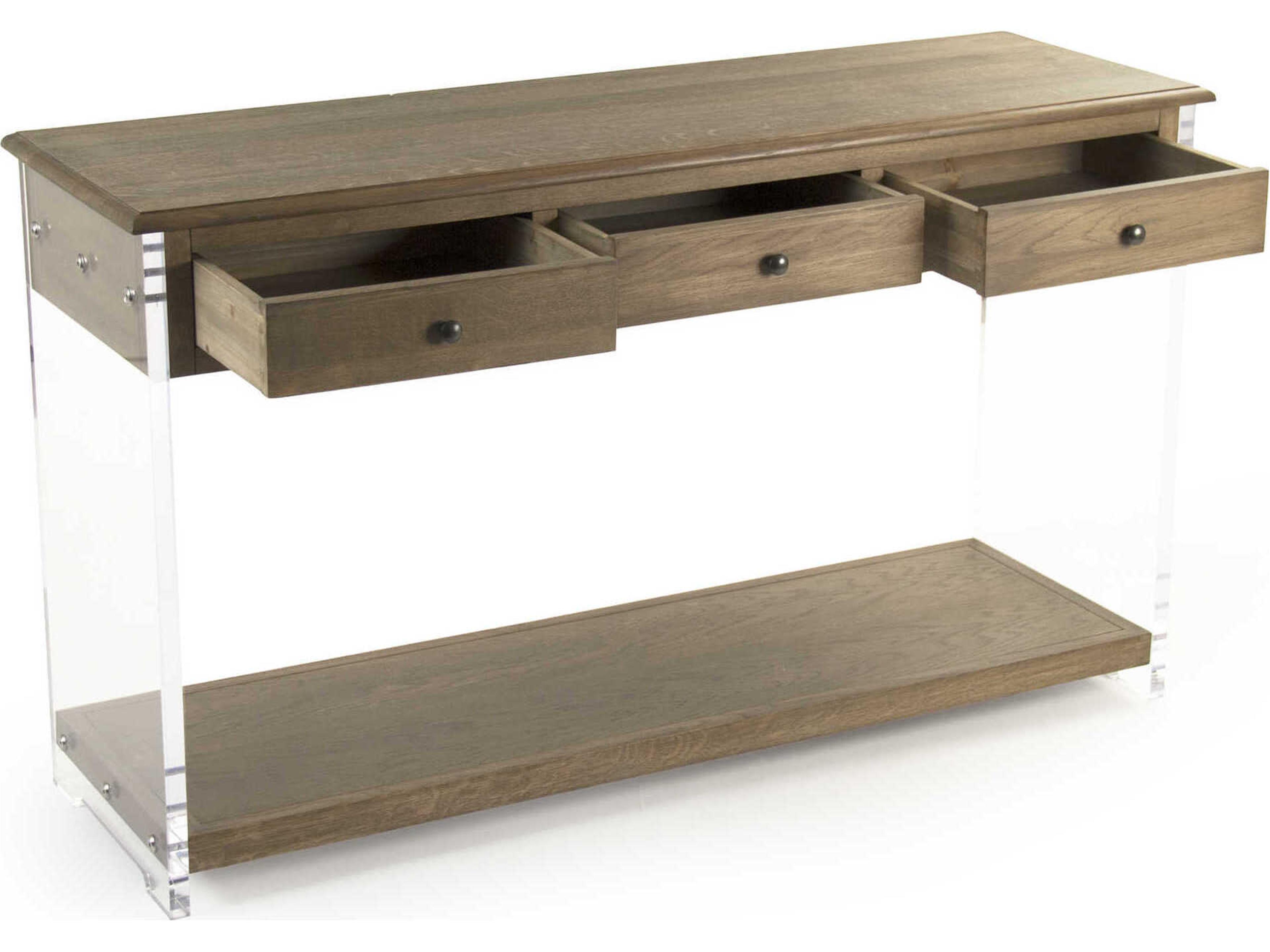 Zentique Talon Rectangular Wood Natural Dry clear Console Table