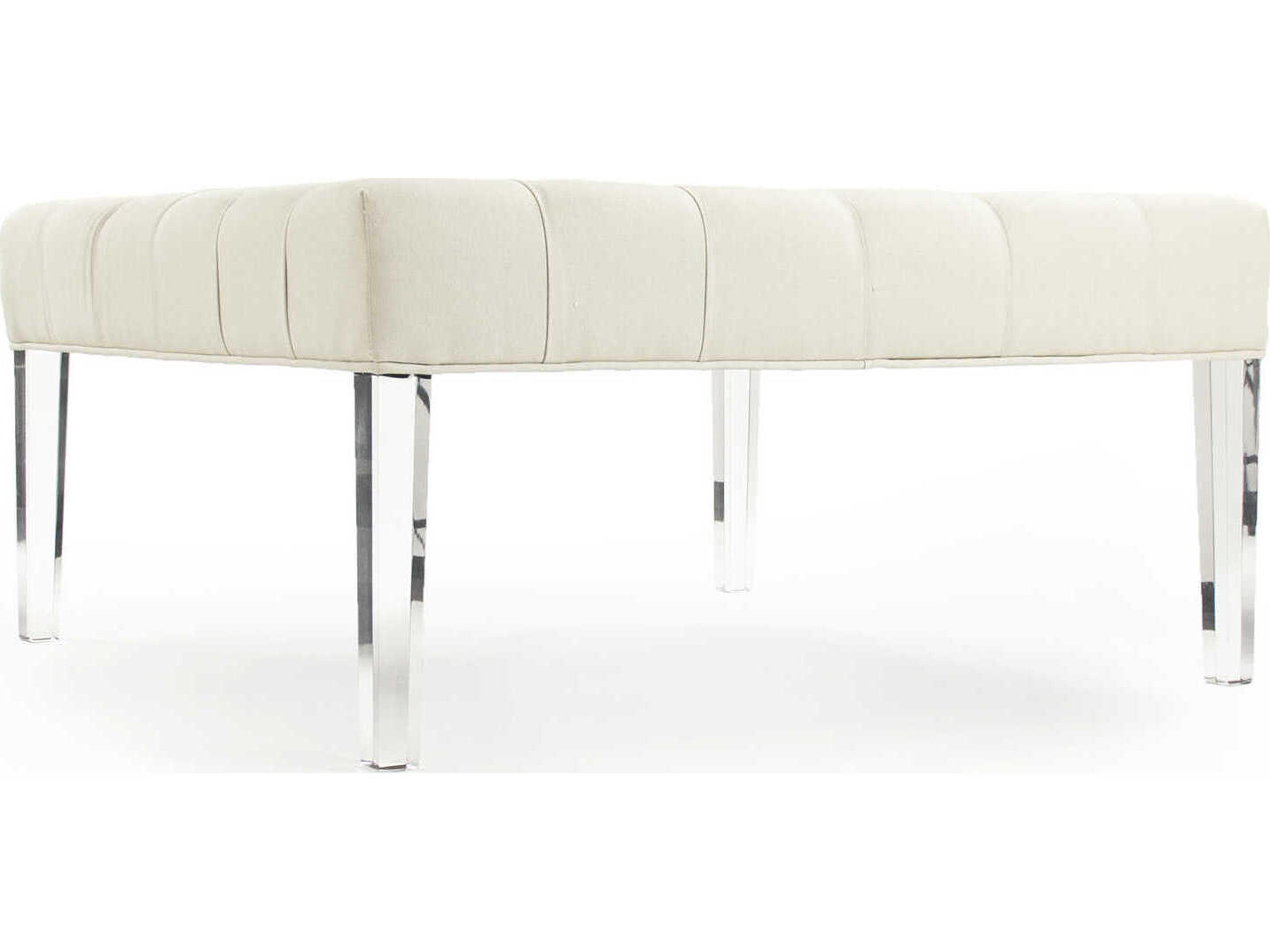 Zentique Raylen Cream Cotton Upholstered Ottoman