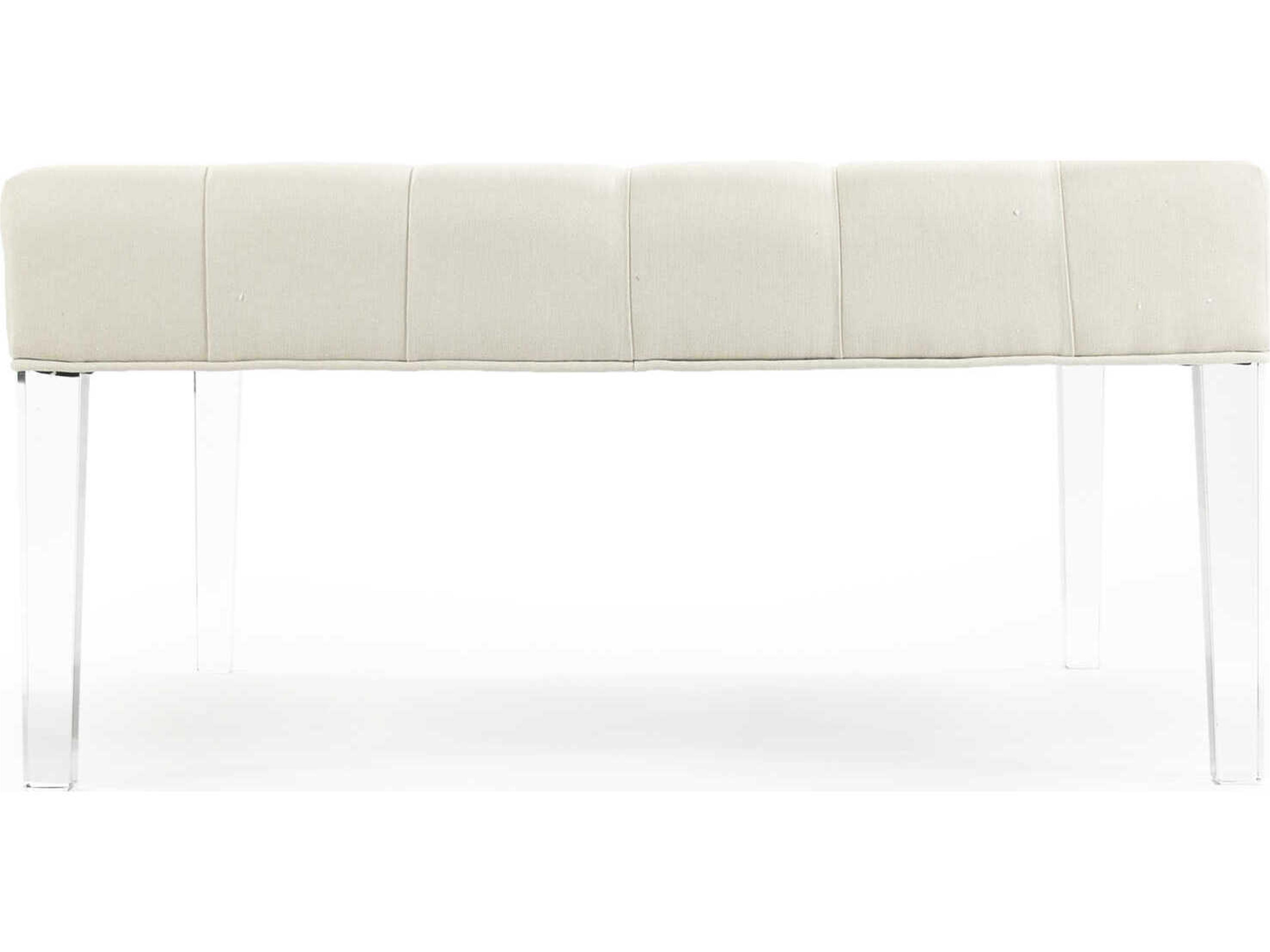 Zentique Raylen Cream Cotton Upholstered Ottoman