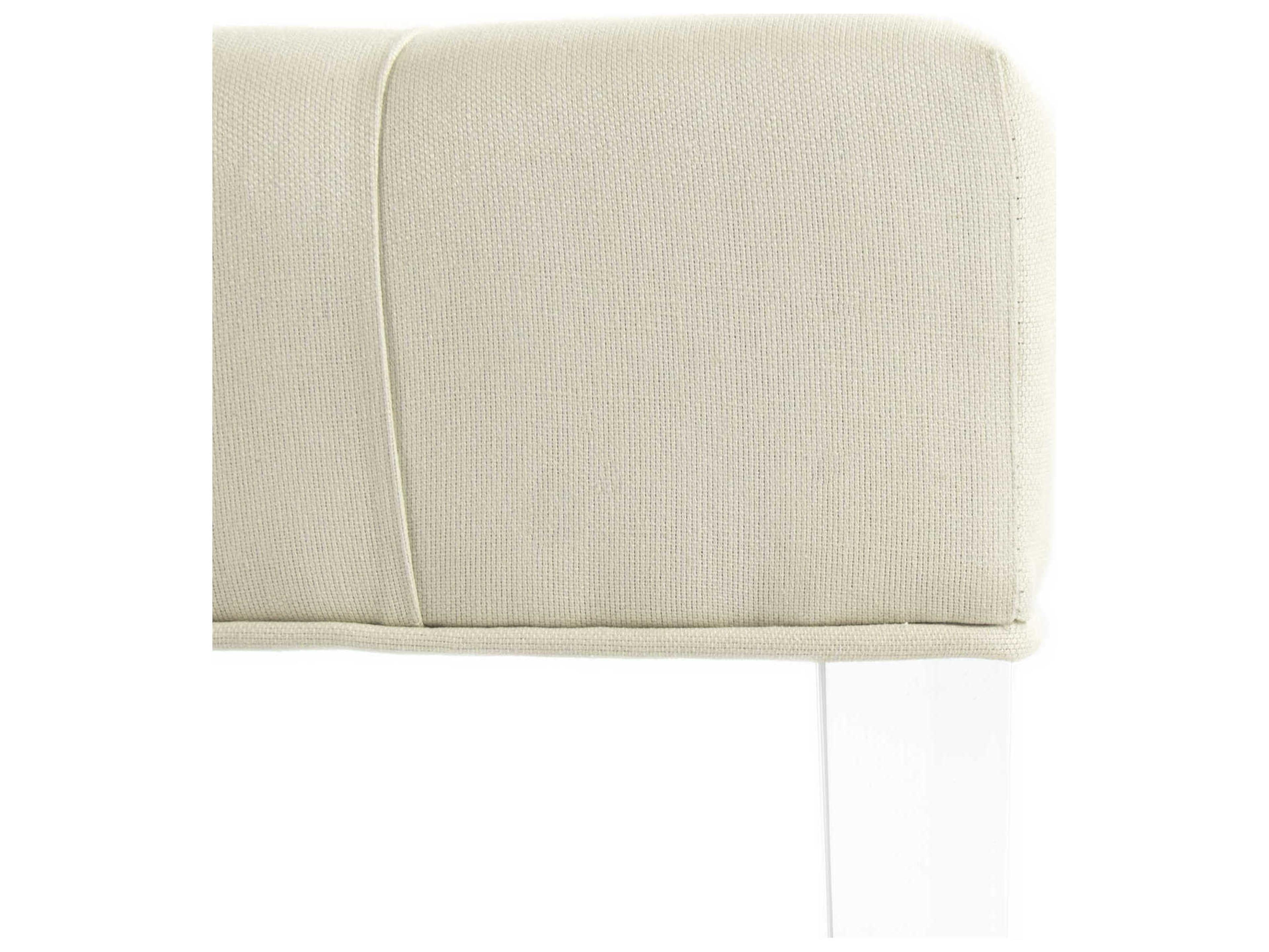 Zentique Raylen Cream Cotton Upholstered Ottoman