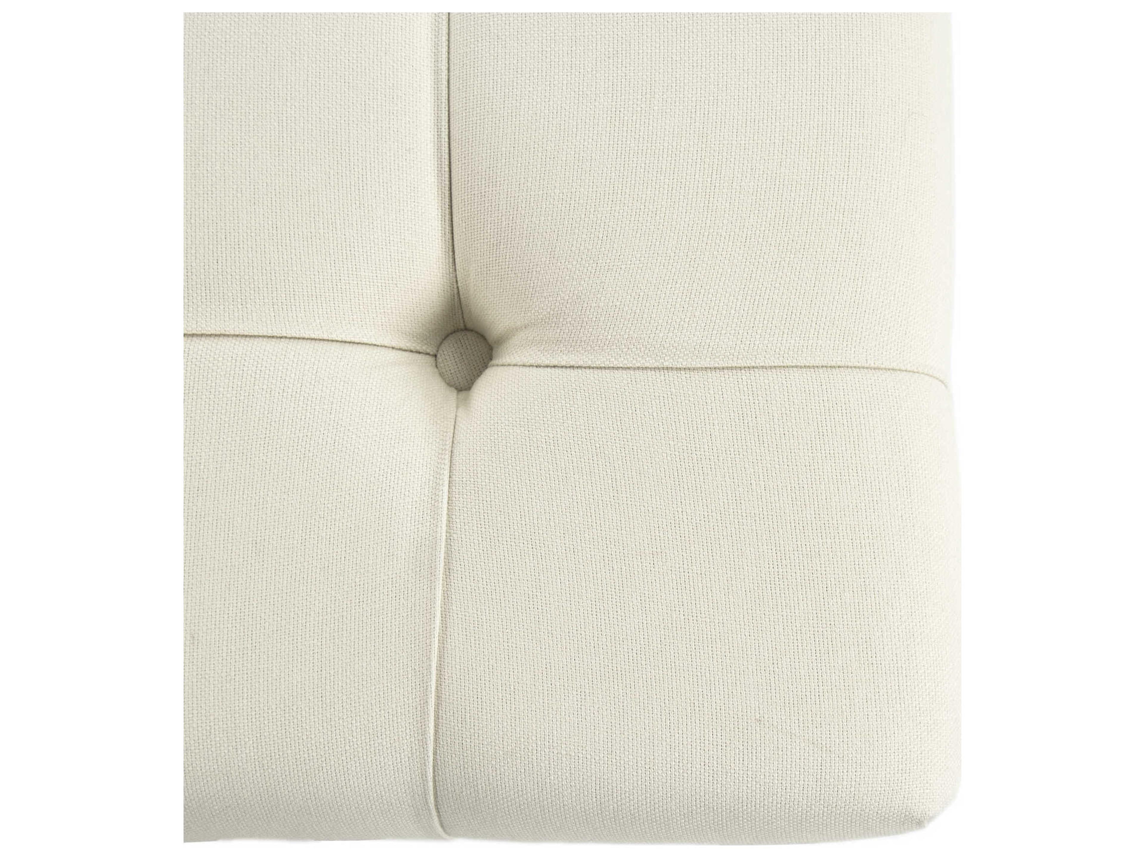 Zentique Raylen Cream Cotton Upholstered Ottoman
