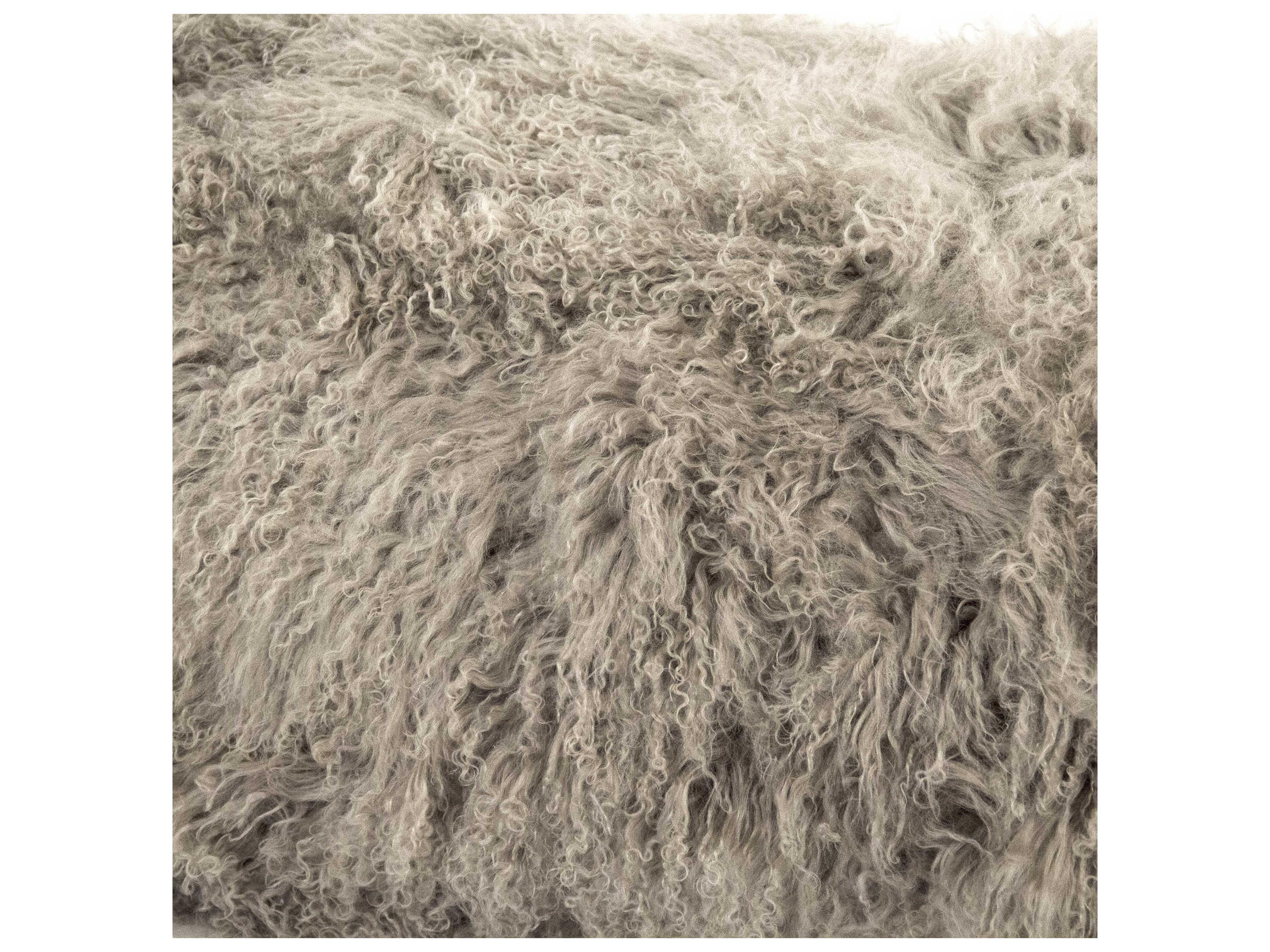 Zentique Tibetan Gray Fur Accent Bench