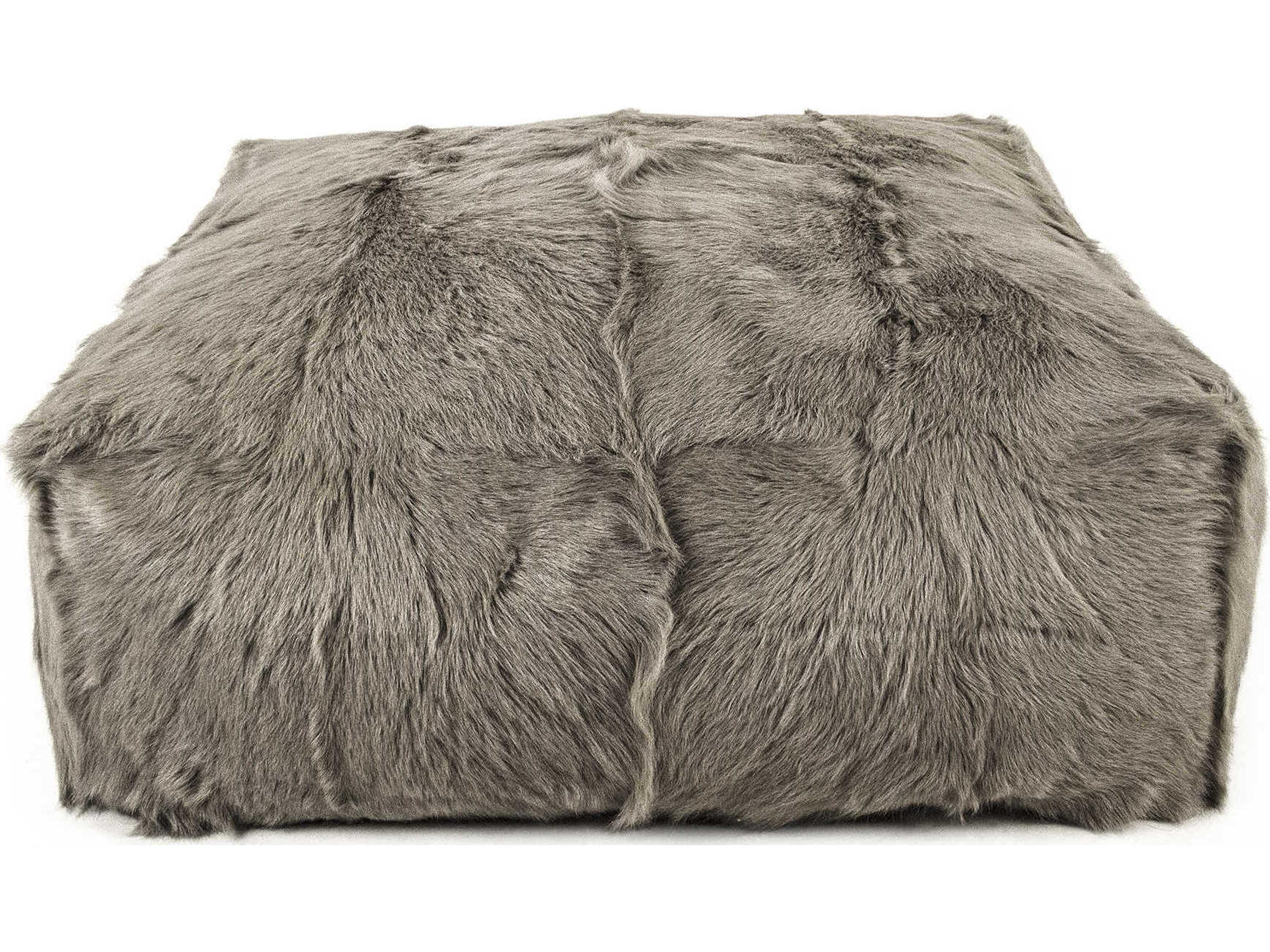 Zentique Light Grey Upholstered Ottoman