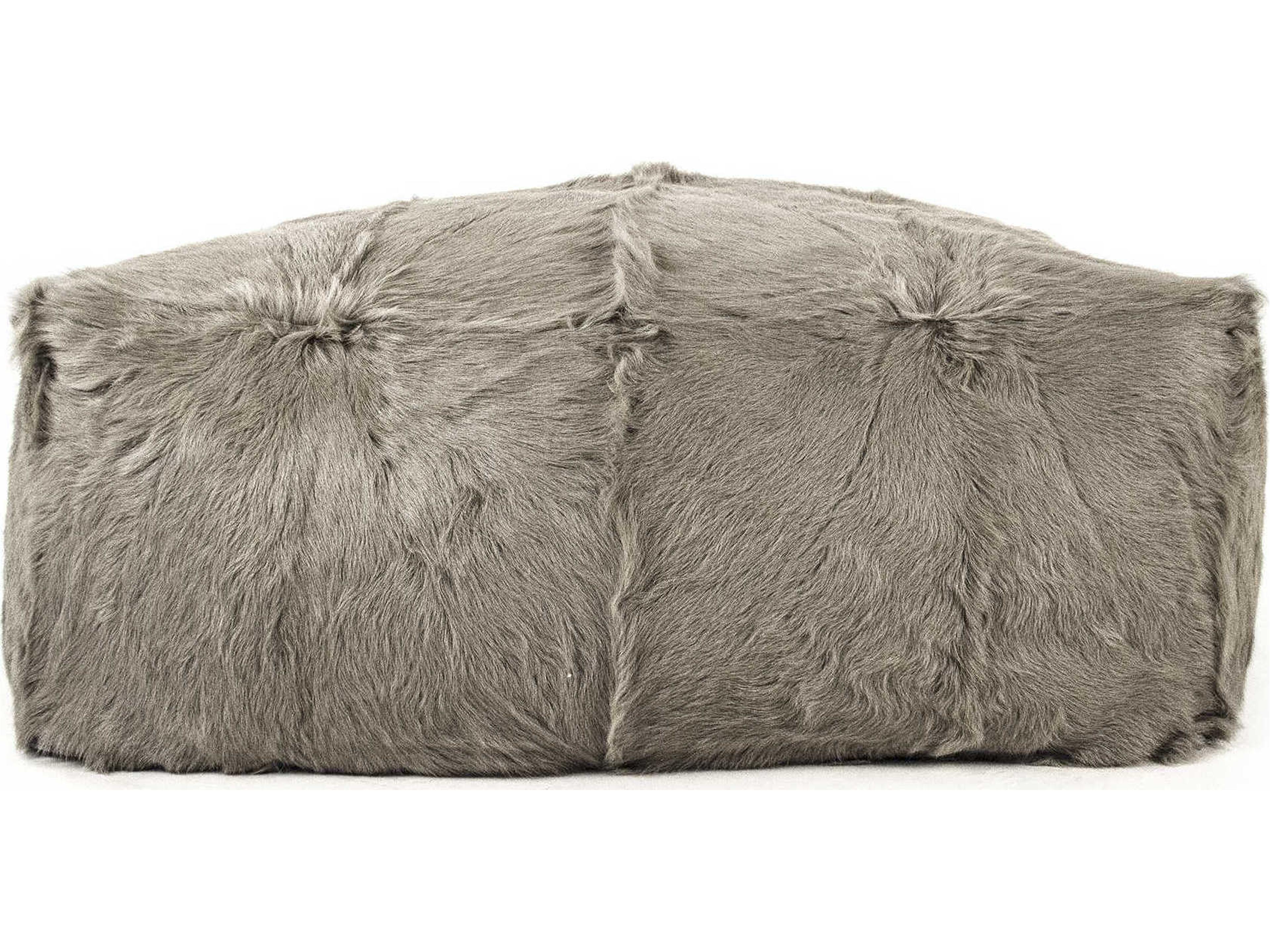 Zentique Light Grey Upholstered Ottoman
