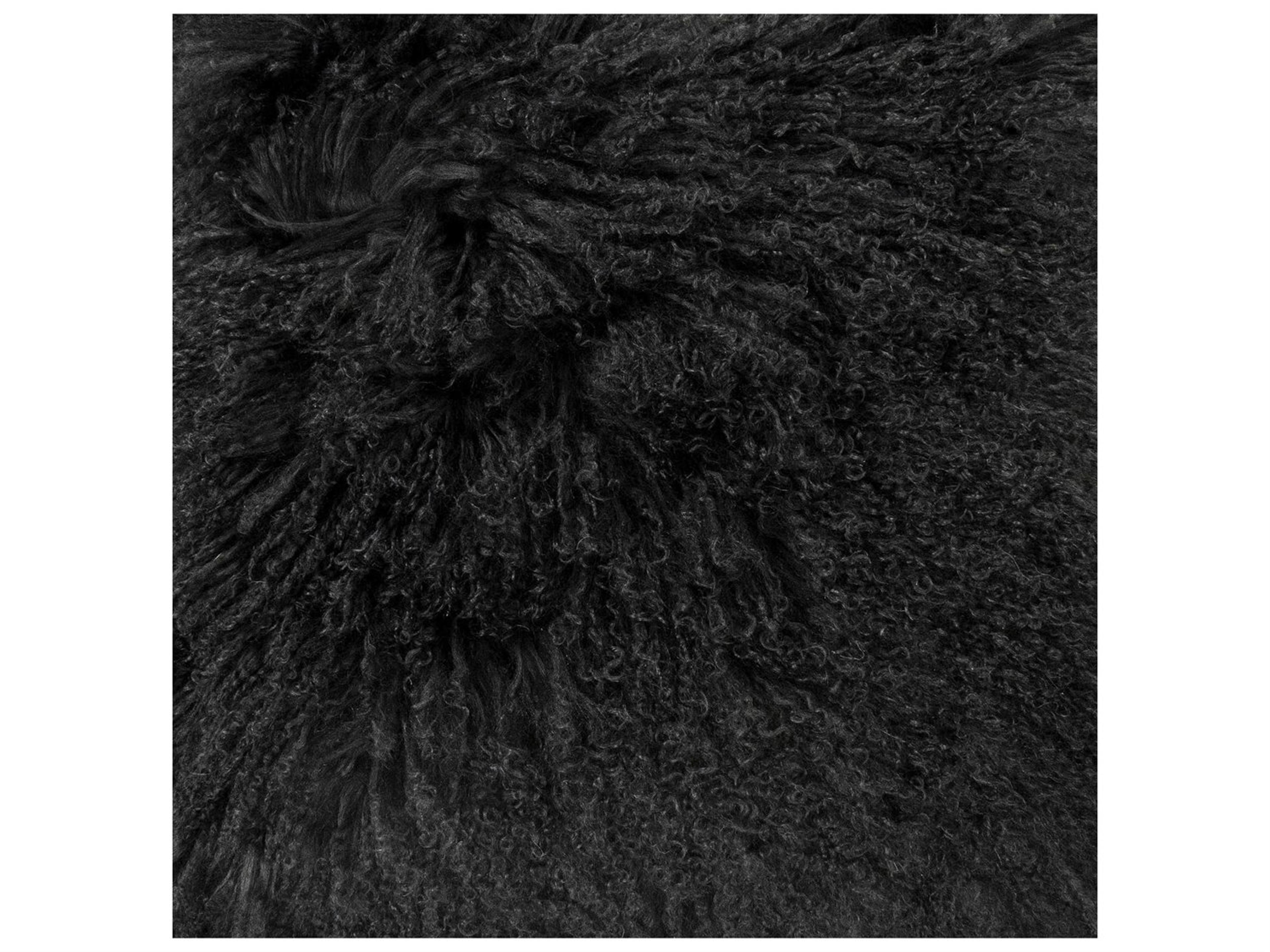 Zentique Tibetan Black 20" x 20" Lamb Fur Pillow
