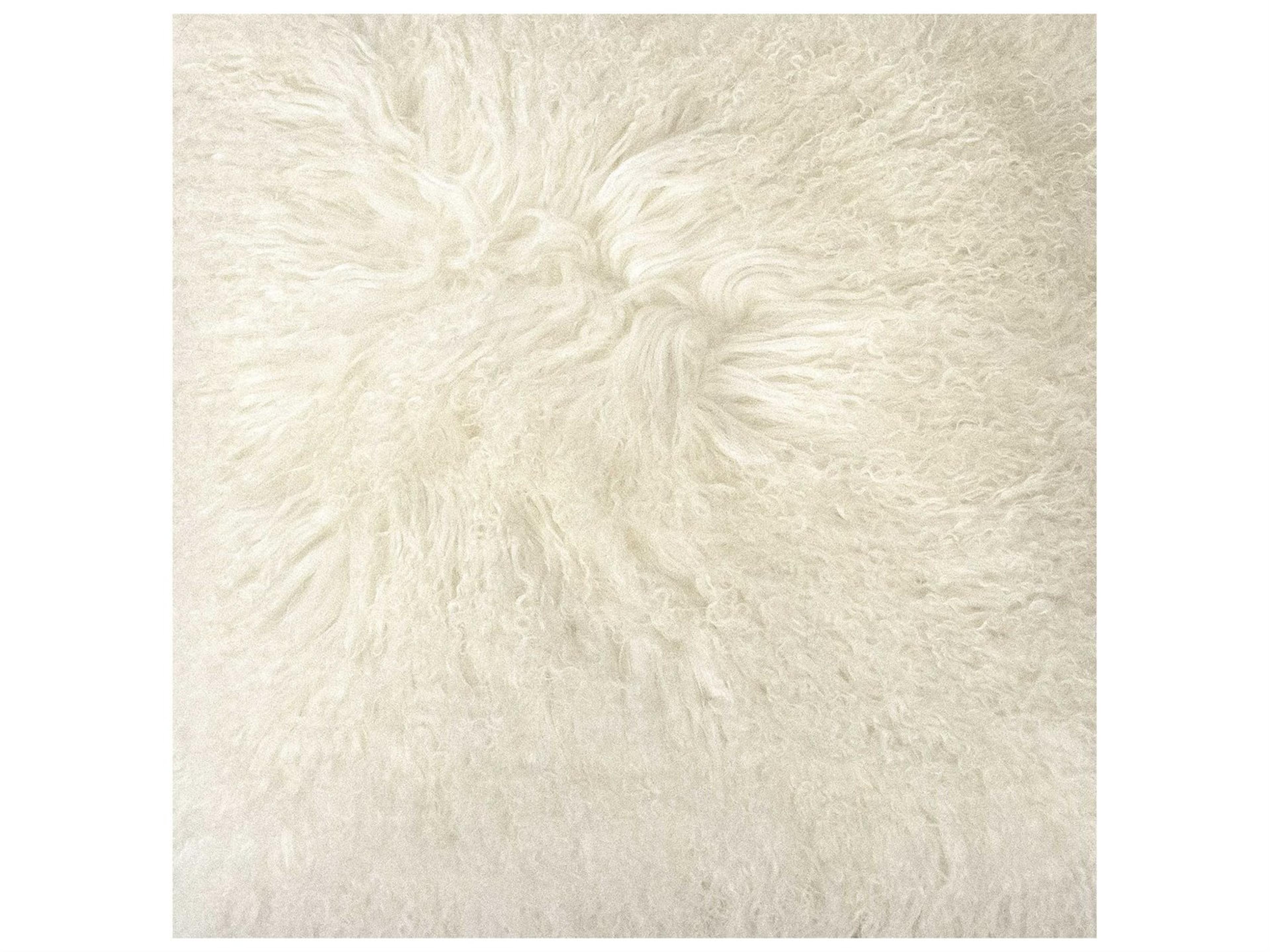 Zentique Tibetan White 20" x 20" Lamb Fur Pillow