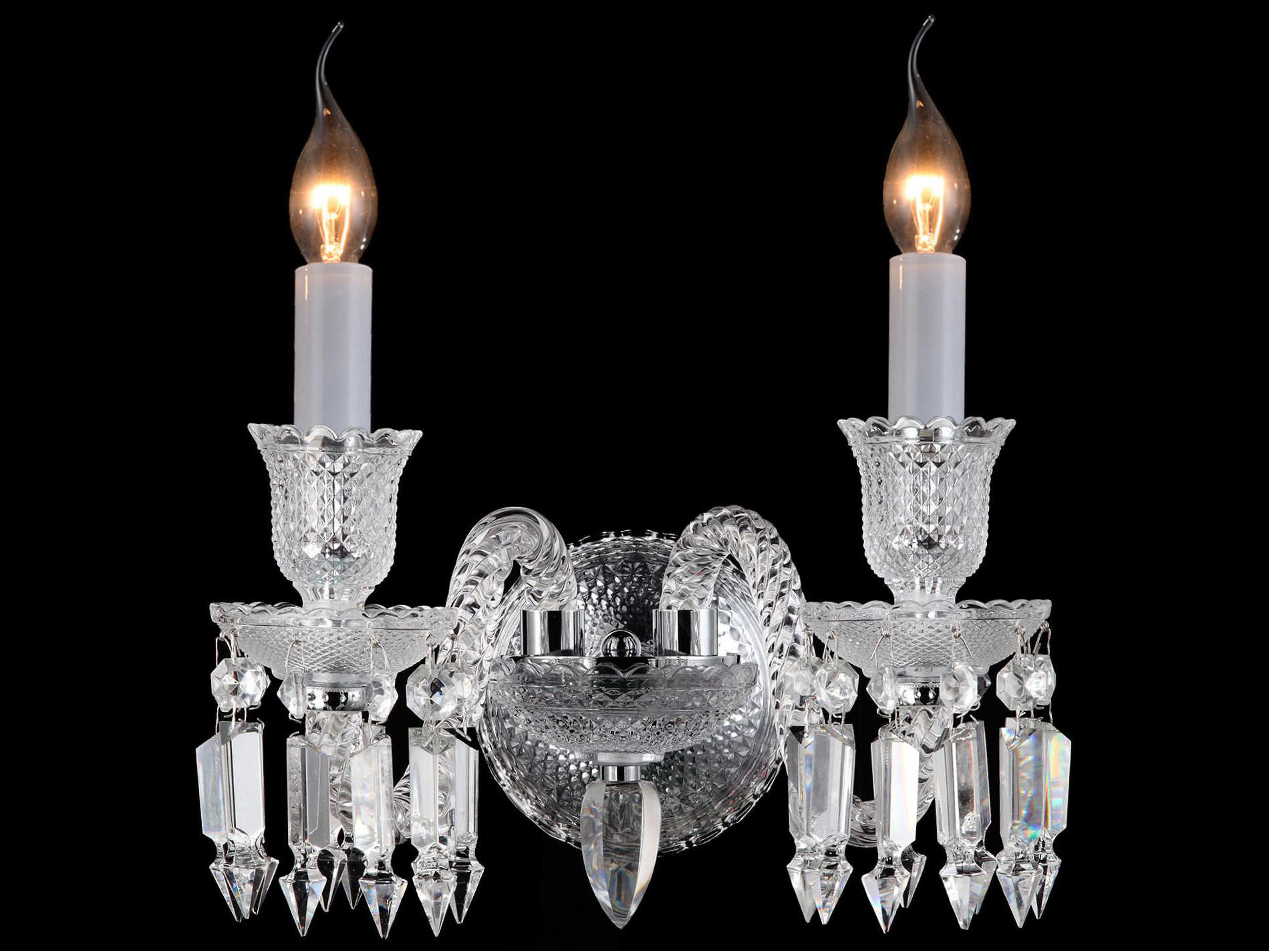 Treviso 2-Light Clear Crystal Glass Wall Sconce