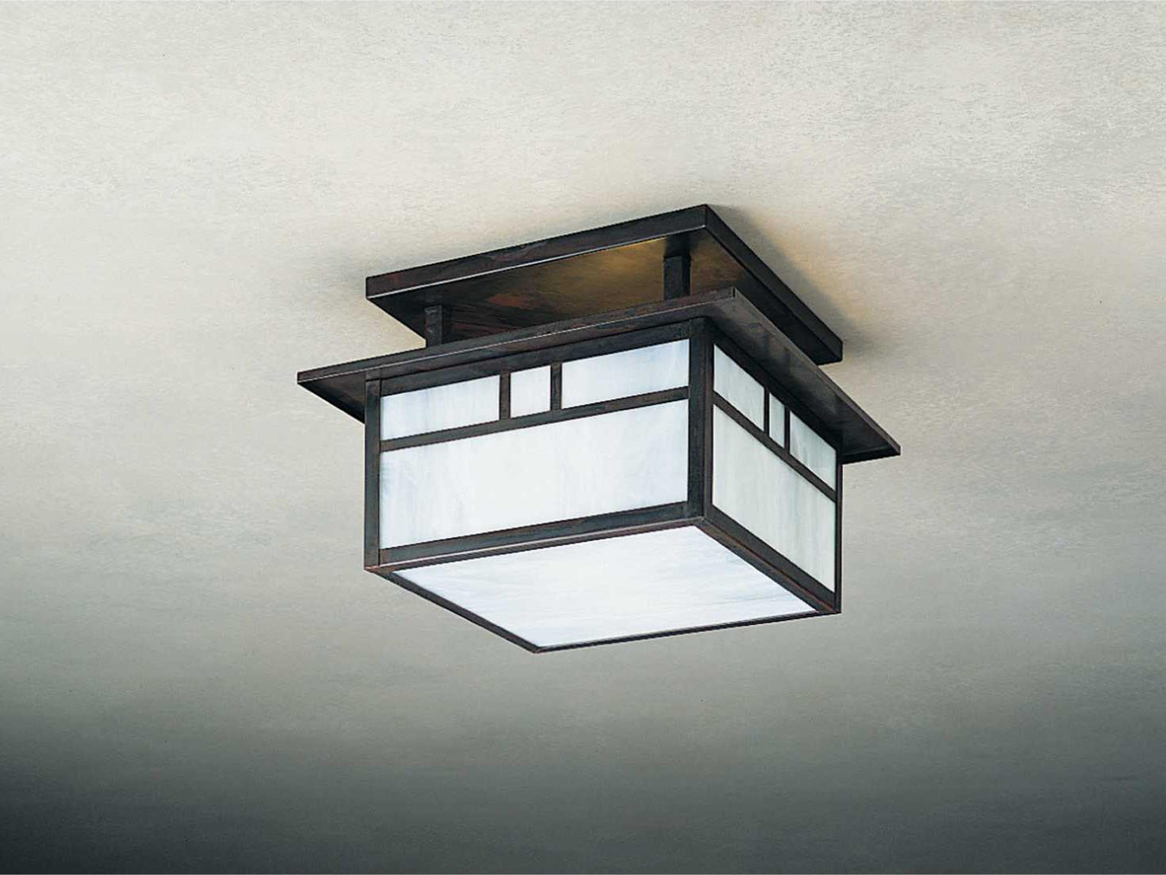 Huntington 2-Light Bronze Glass Semi Flush Mount