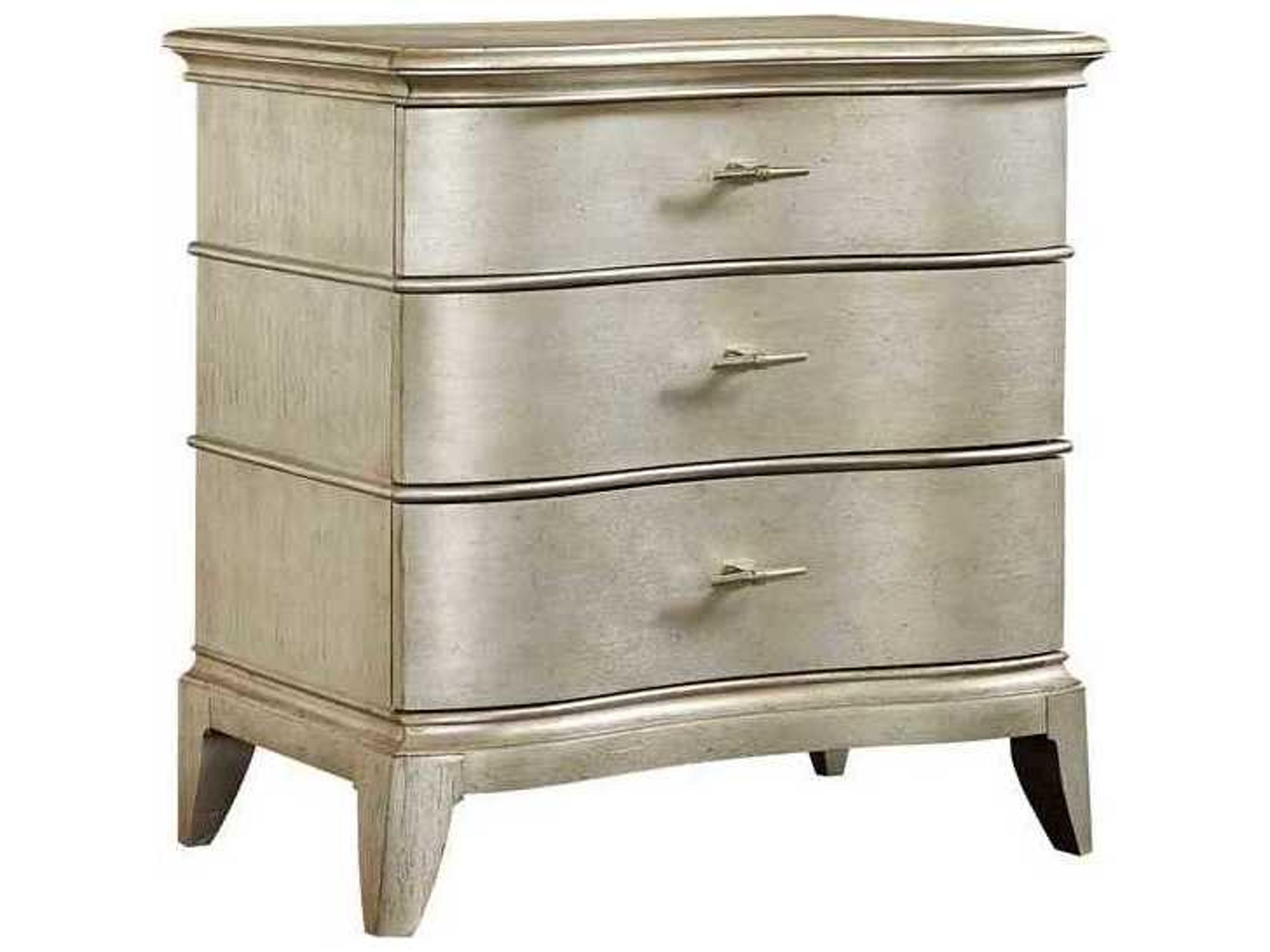 Starlite 3-Drawer Nightstand in Silver with USB Charging