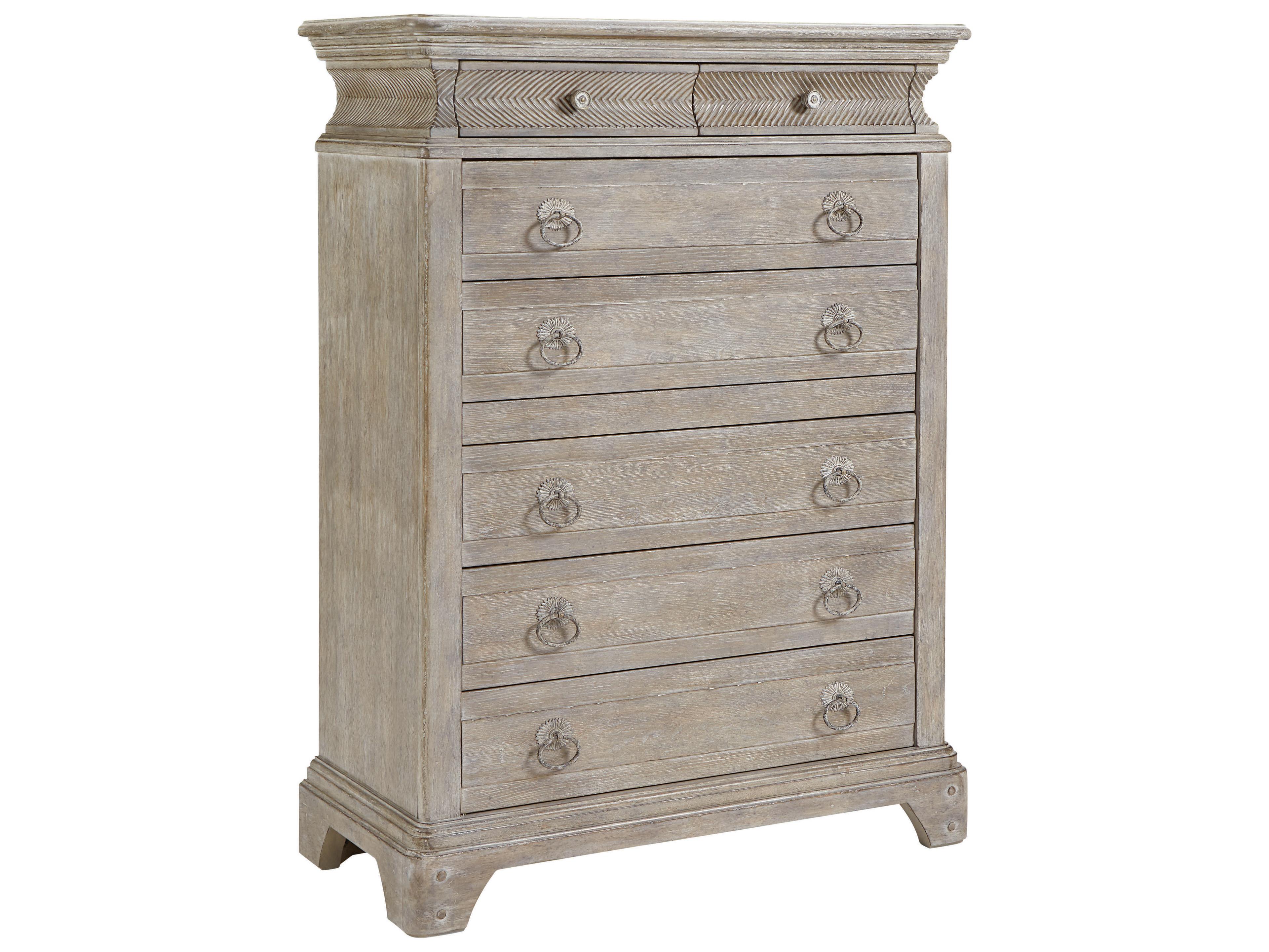 Summer Creek 7-Drawers Scrubbed Oak Beige Wood Accent Chest