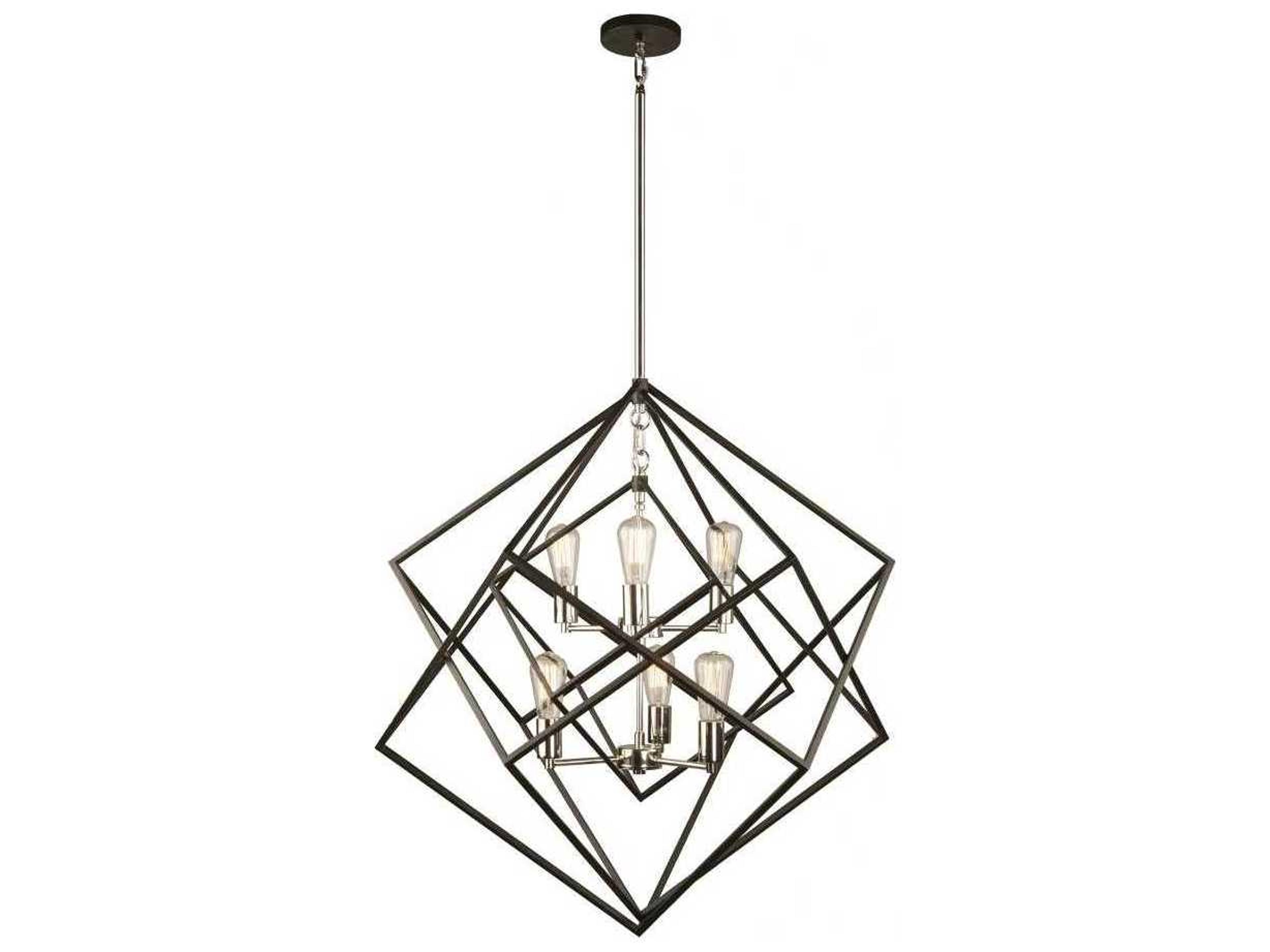 Artistry Six-Light Chandelier in Polished Nickel and Matte Black