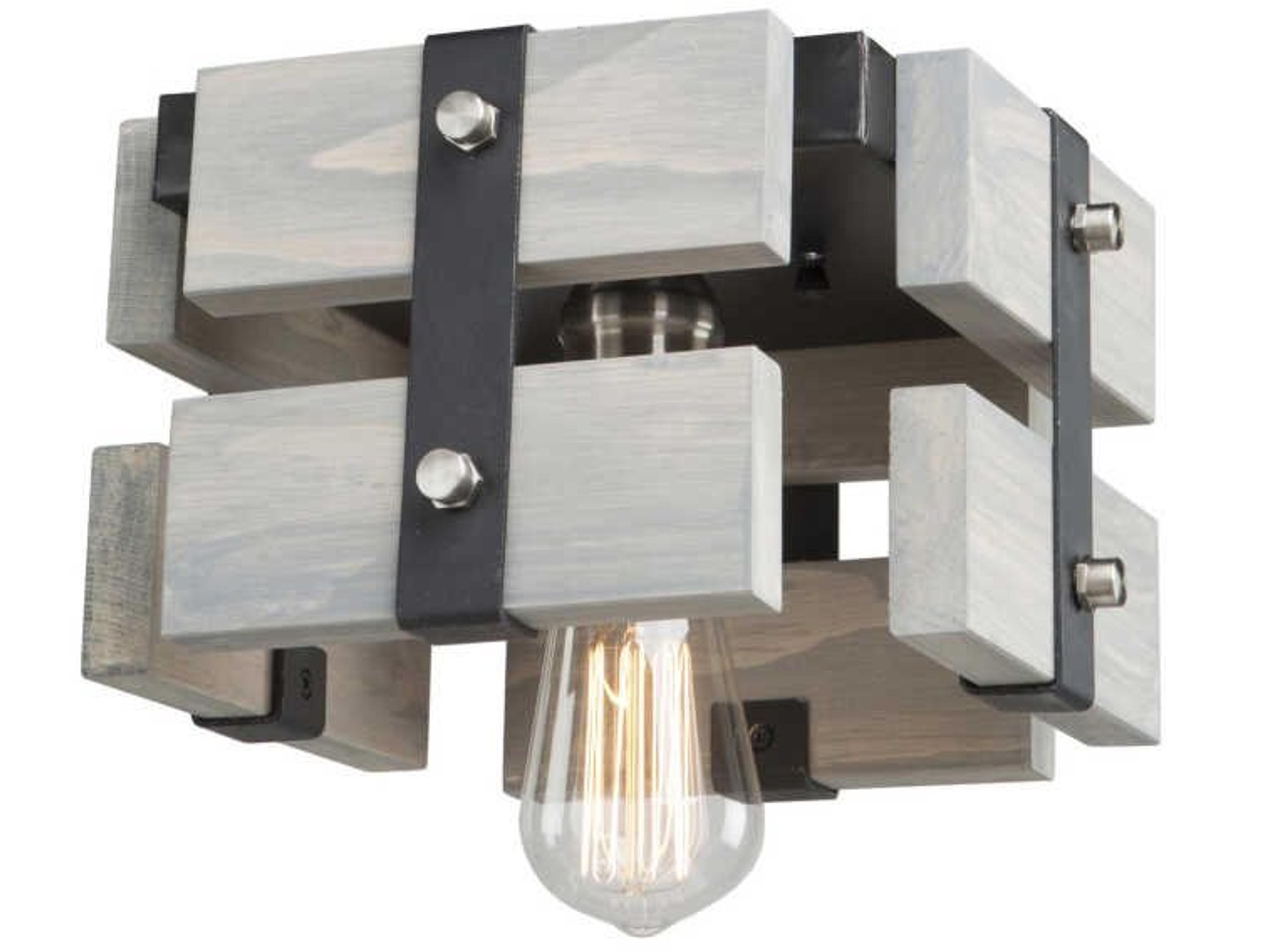 Barnyard Flush Mount Light in Beach Wood