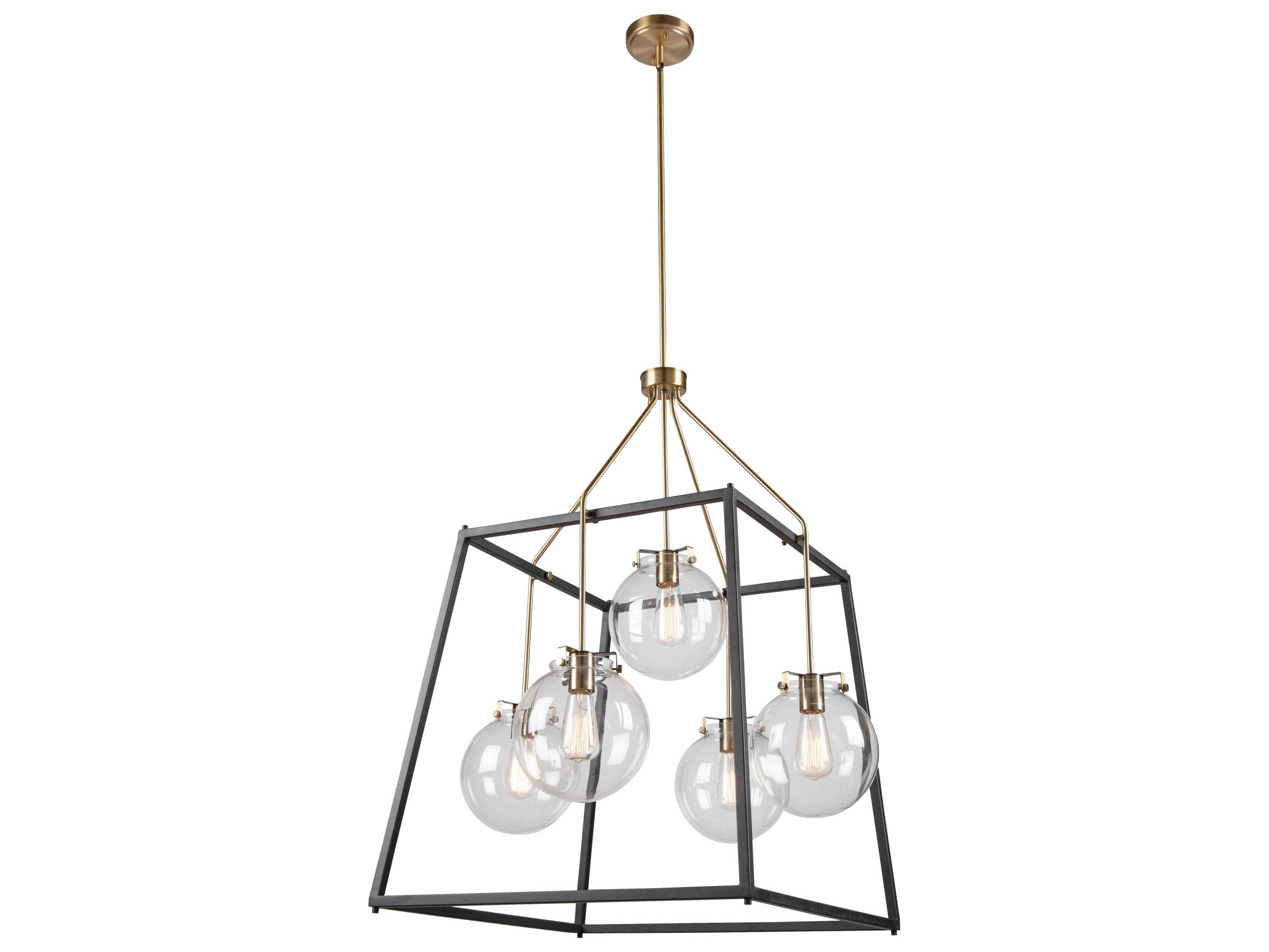 Bridgetown 5-Light Chandelier in Black and Harvest Brass