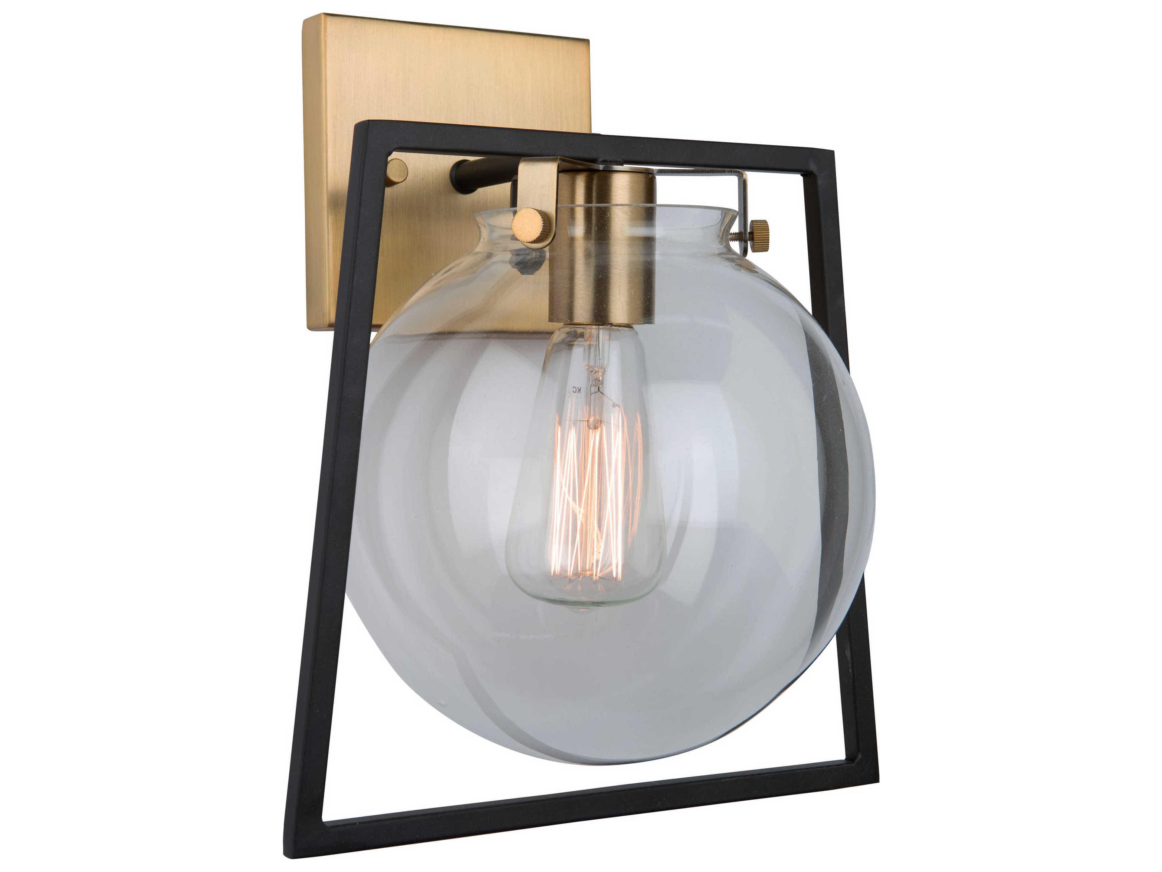 Bridgetown Wall Sconce in Black and Harvest Brass