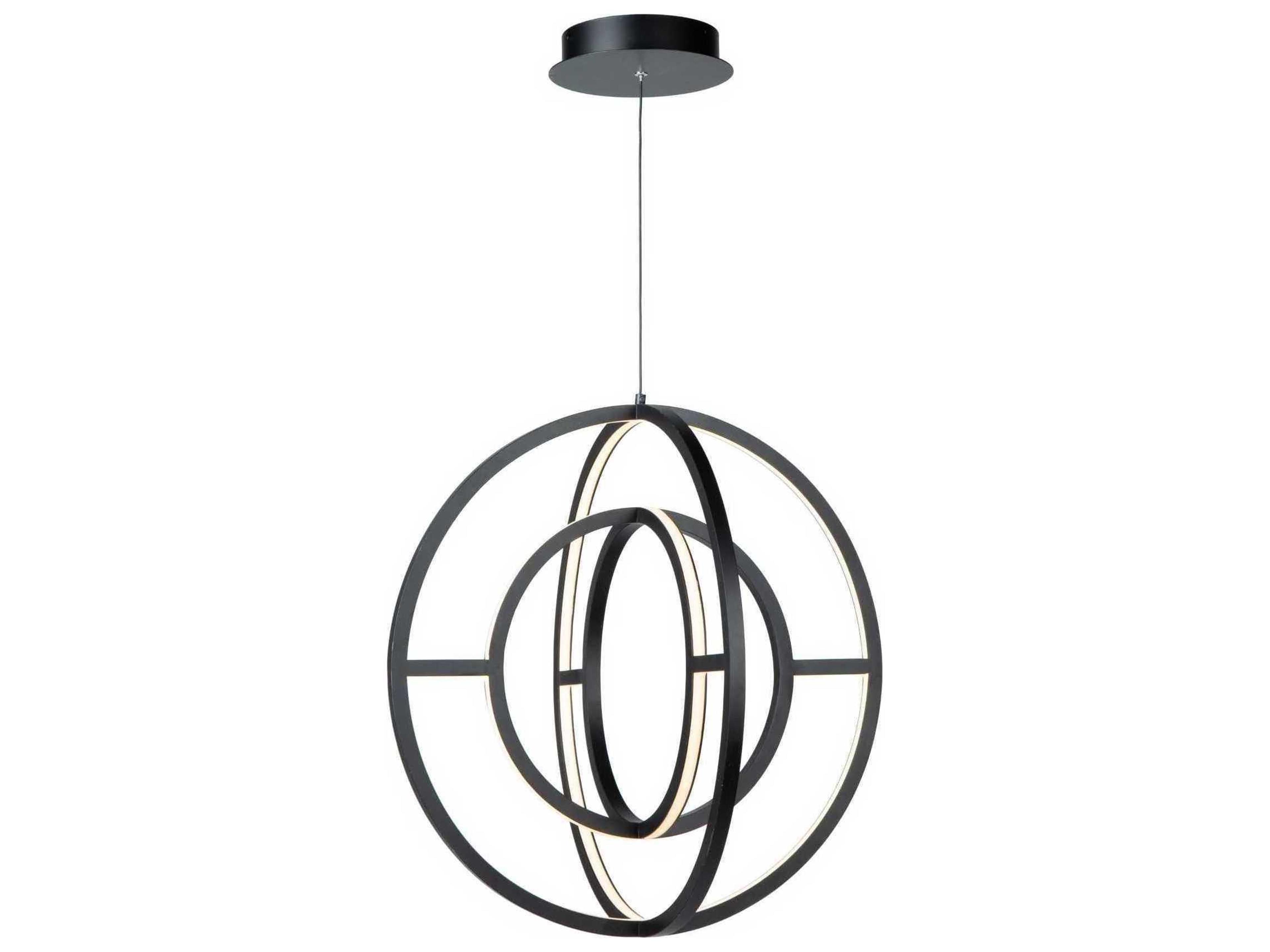 Celestial Double Orb LED Chandelier in Matte Black