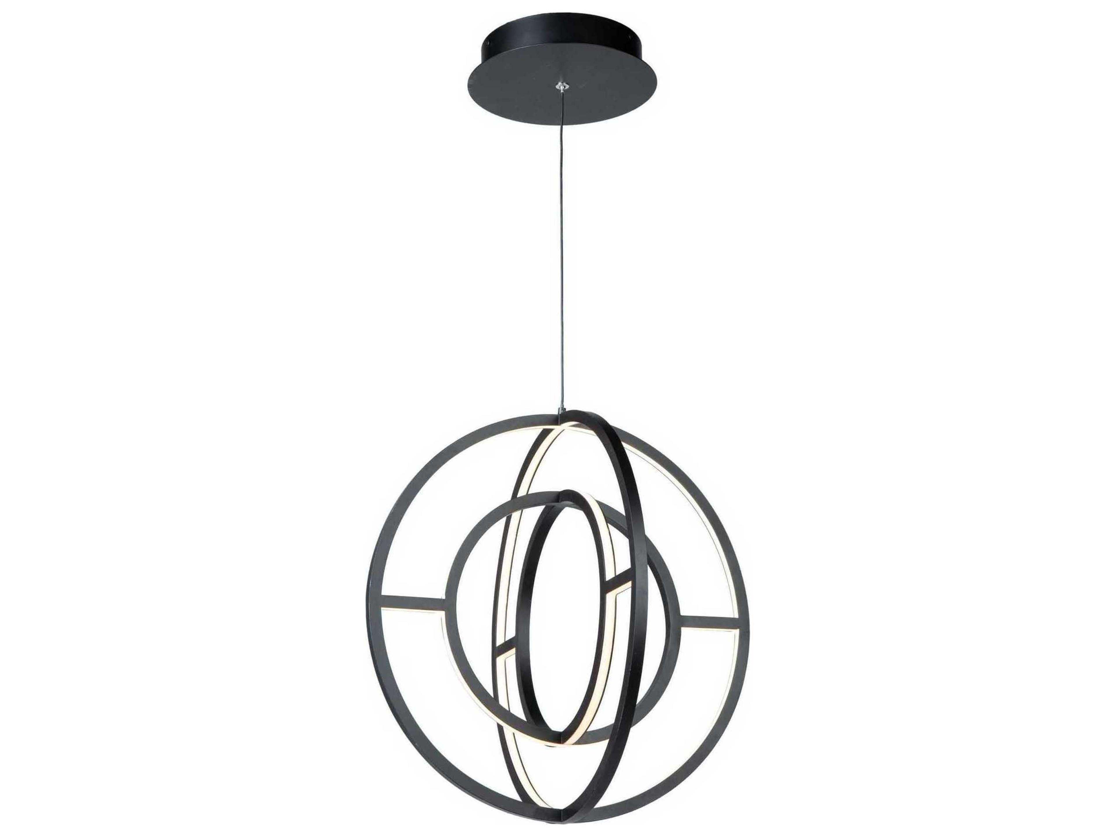 Celestial LED Double Orb Chandelier 16 Inch Matte Black