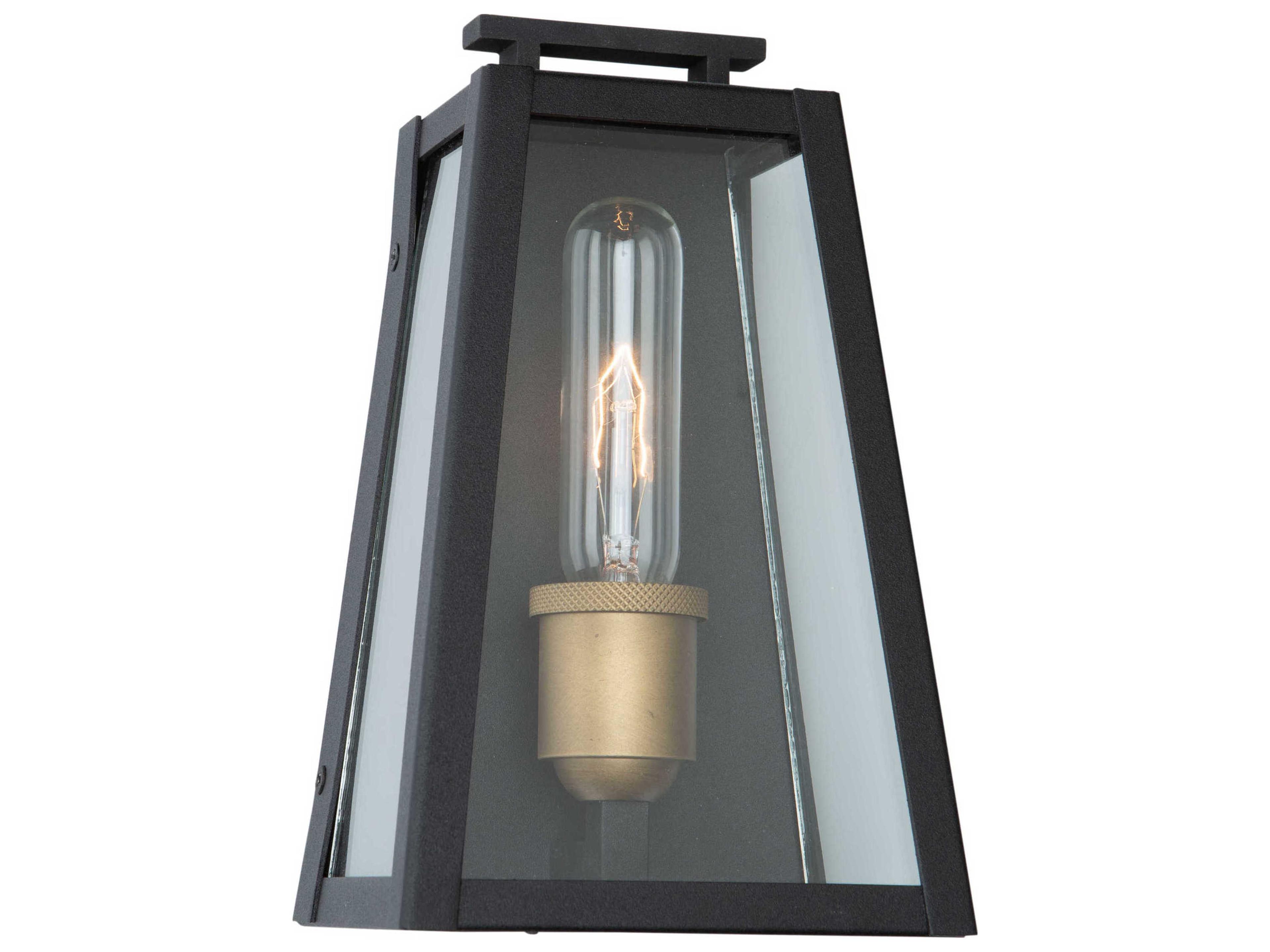 Charleston Outdoor Wall Light Black and Vintage Gold