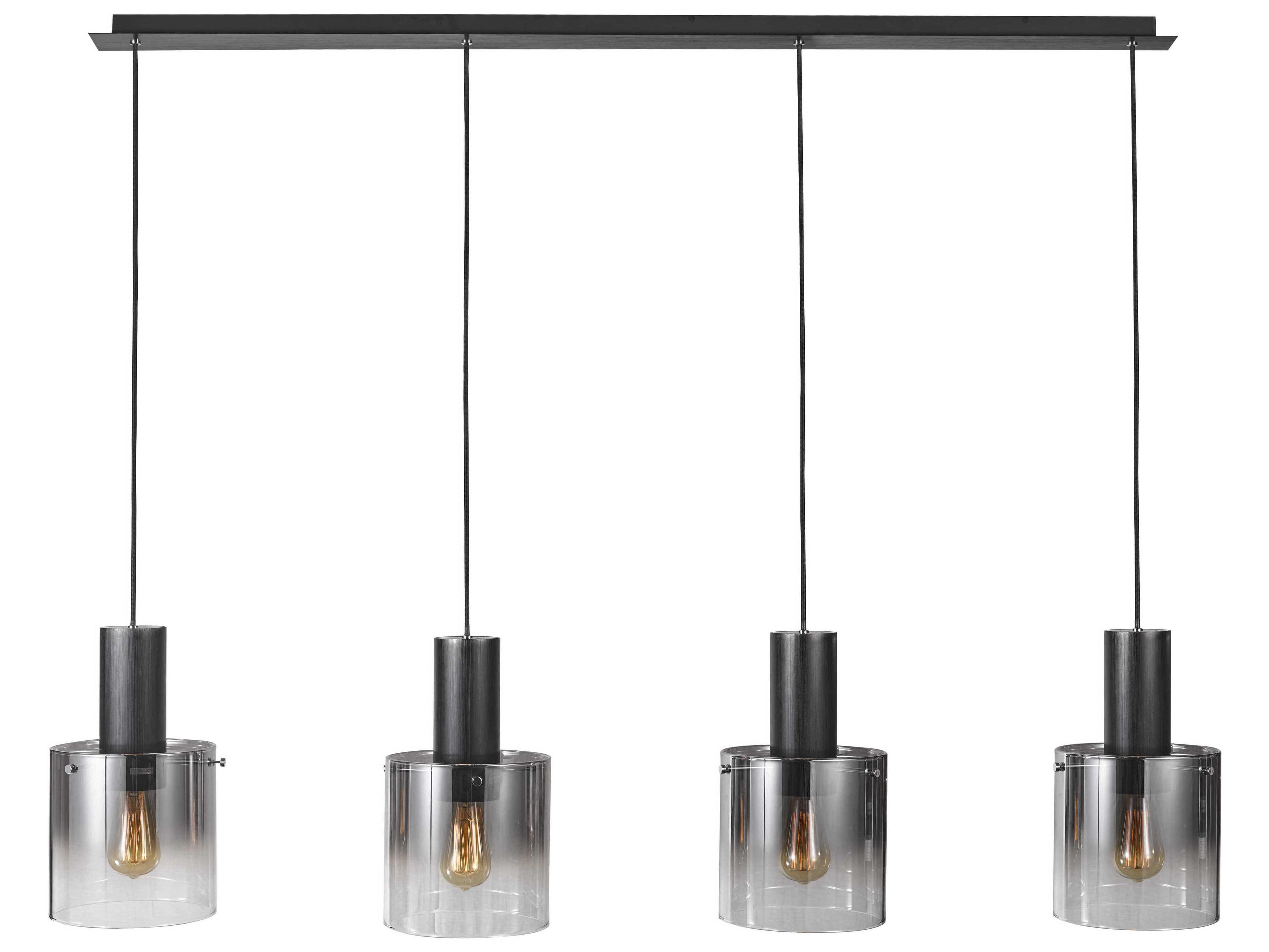 Henley 4-Light Linear Chandelier with Smoke Glass
