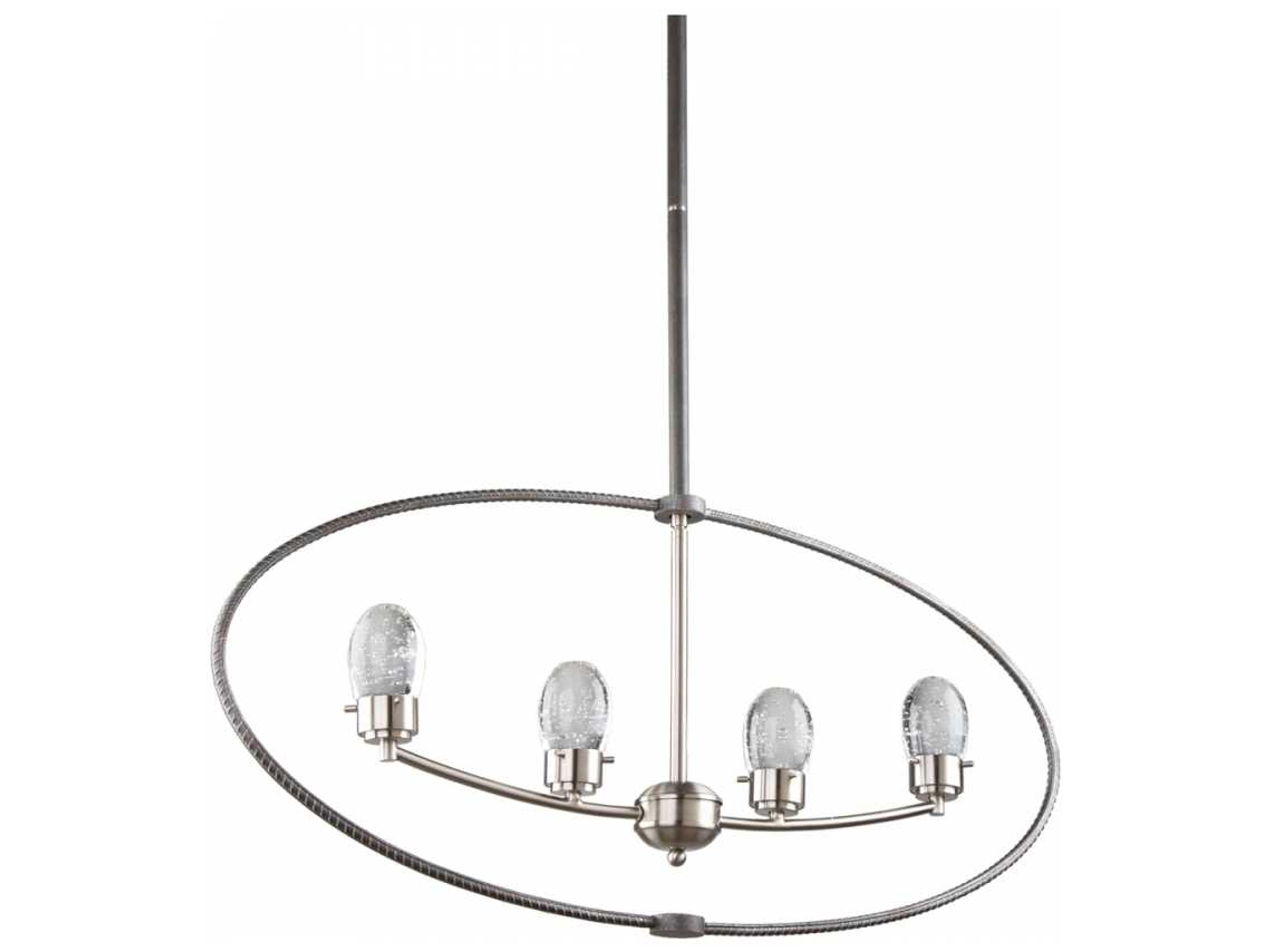 Kingsford 4-Light LED Chandelier Slate and Brushed Nickel