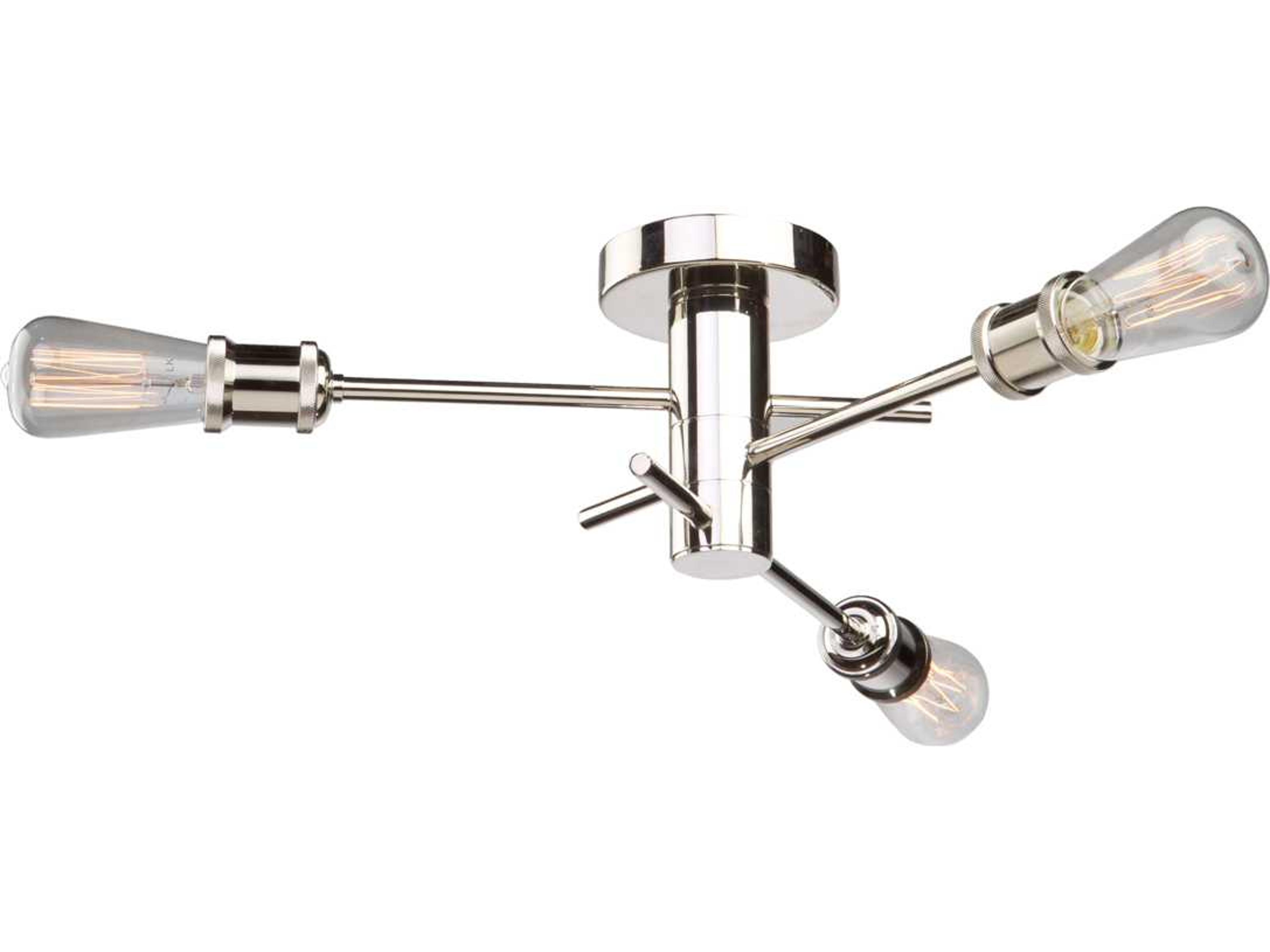 Tribeca Three Light Flush Mount Polished Nickel
