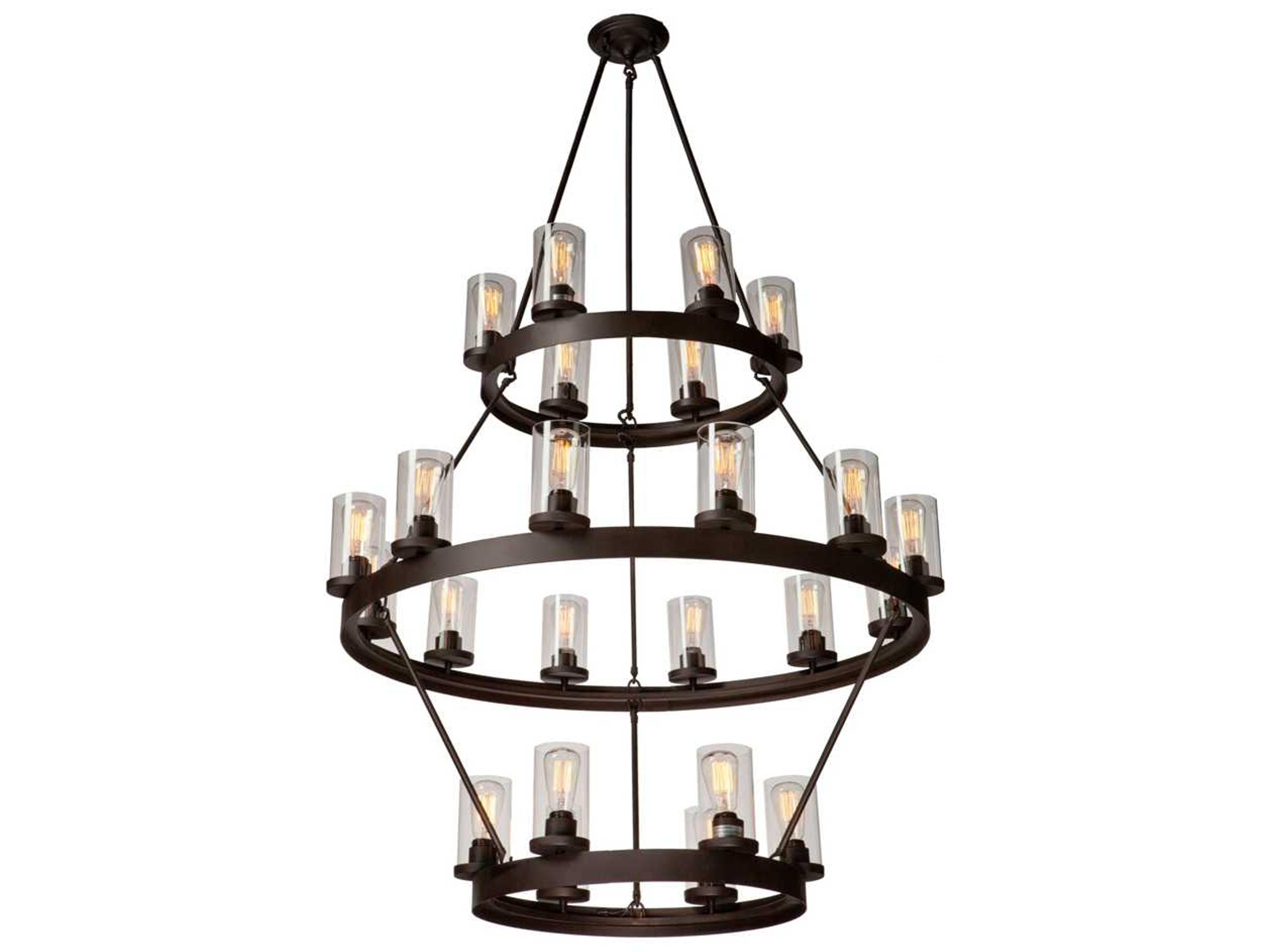 Menlo Park 24 Light Tiered Chandelier Oil Rubbed Bronze Clear Glass