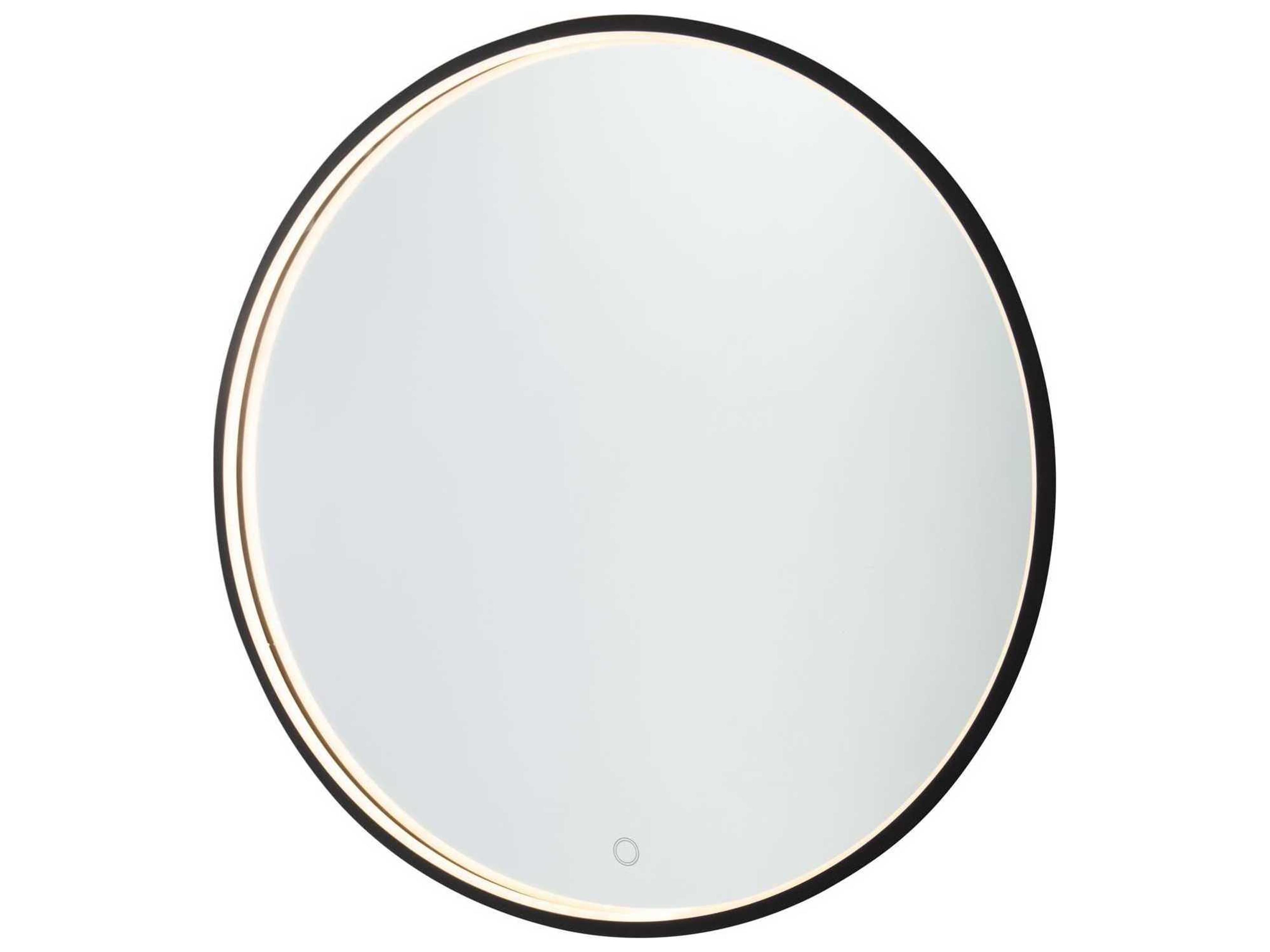 Reflections Round LED Mirror in Matte Black