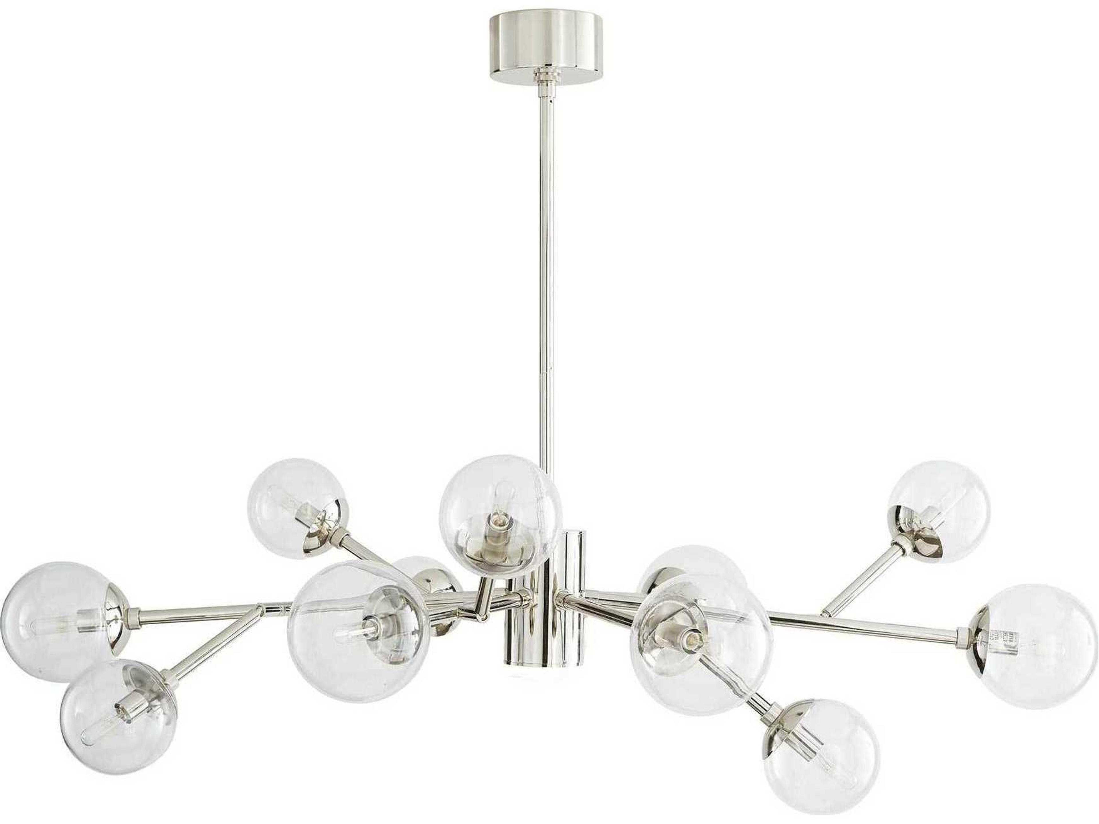Arteriors Dallas Chandelier 12 Light Polished Nickel Modern