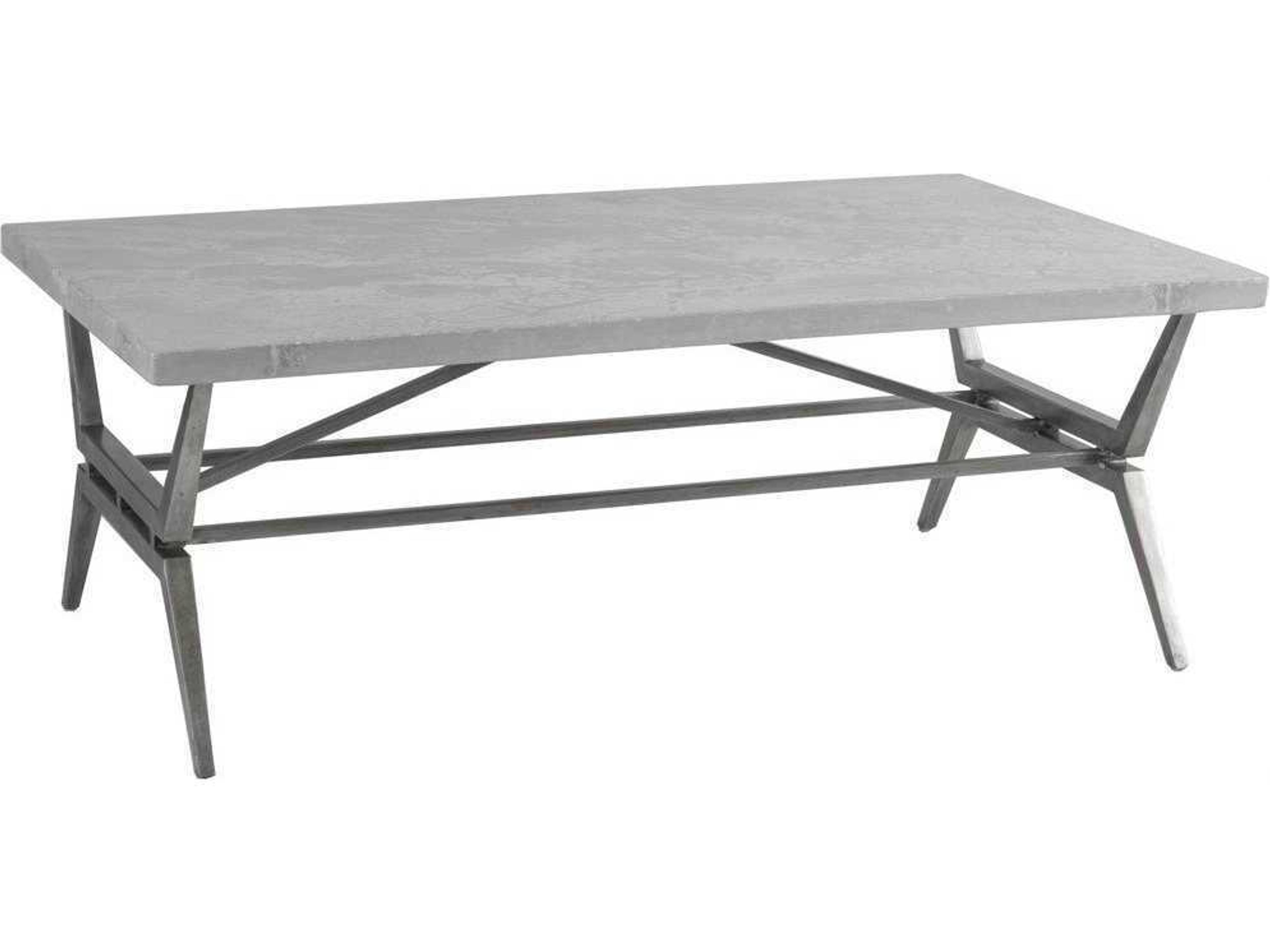 Artistica Cirro Rectangular Stone Gun Metal Gray Cocktail Table