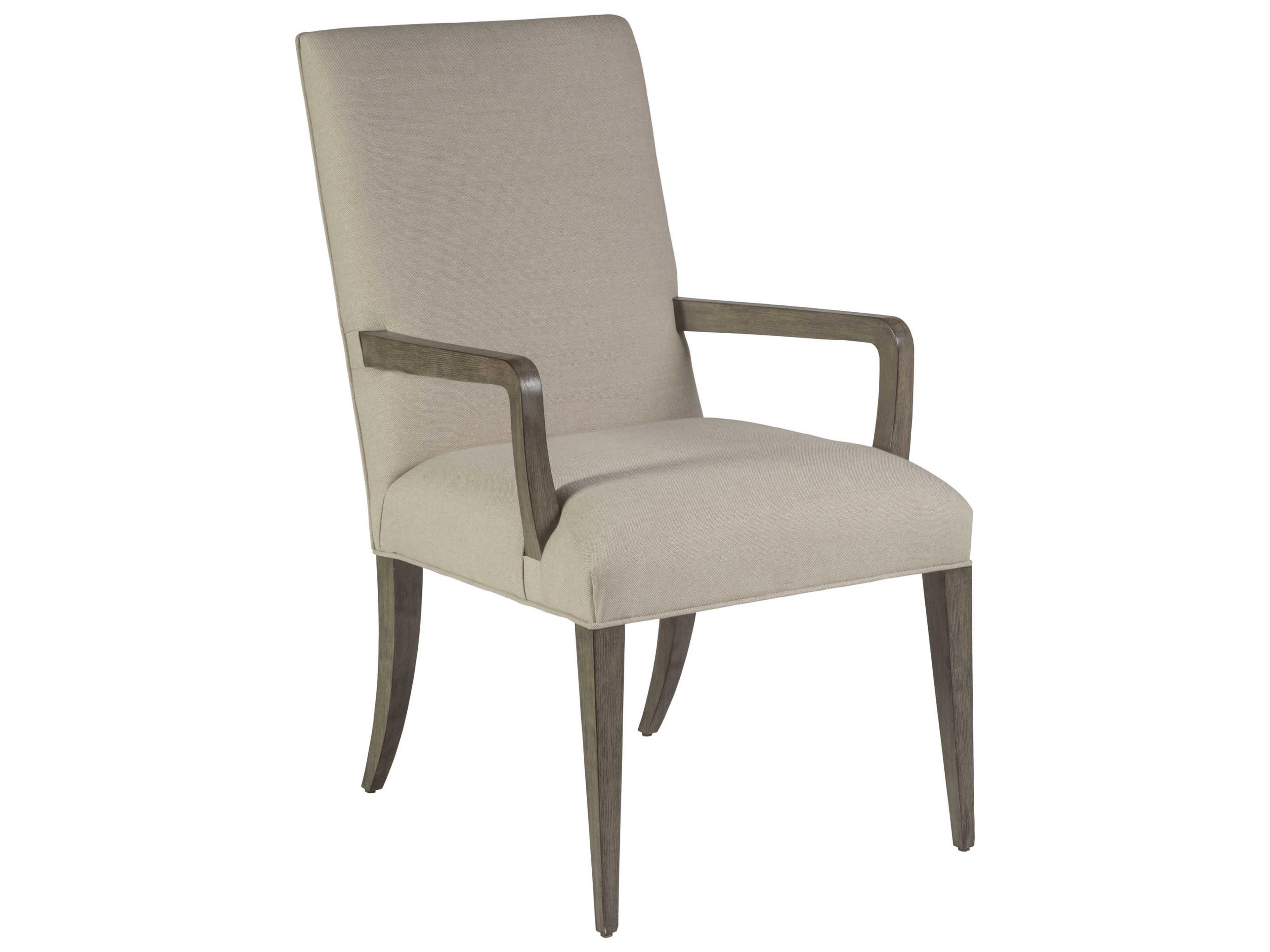 Artistica Cohesion Program Madox Hardwood Gray Upholstered Arm Dining Chair