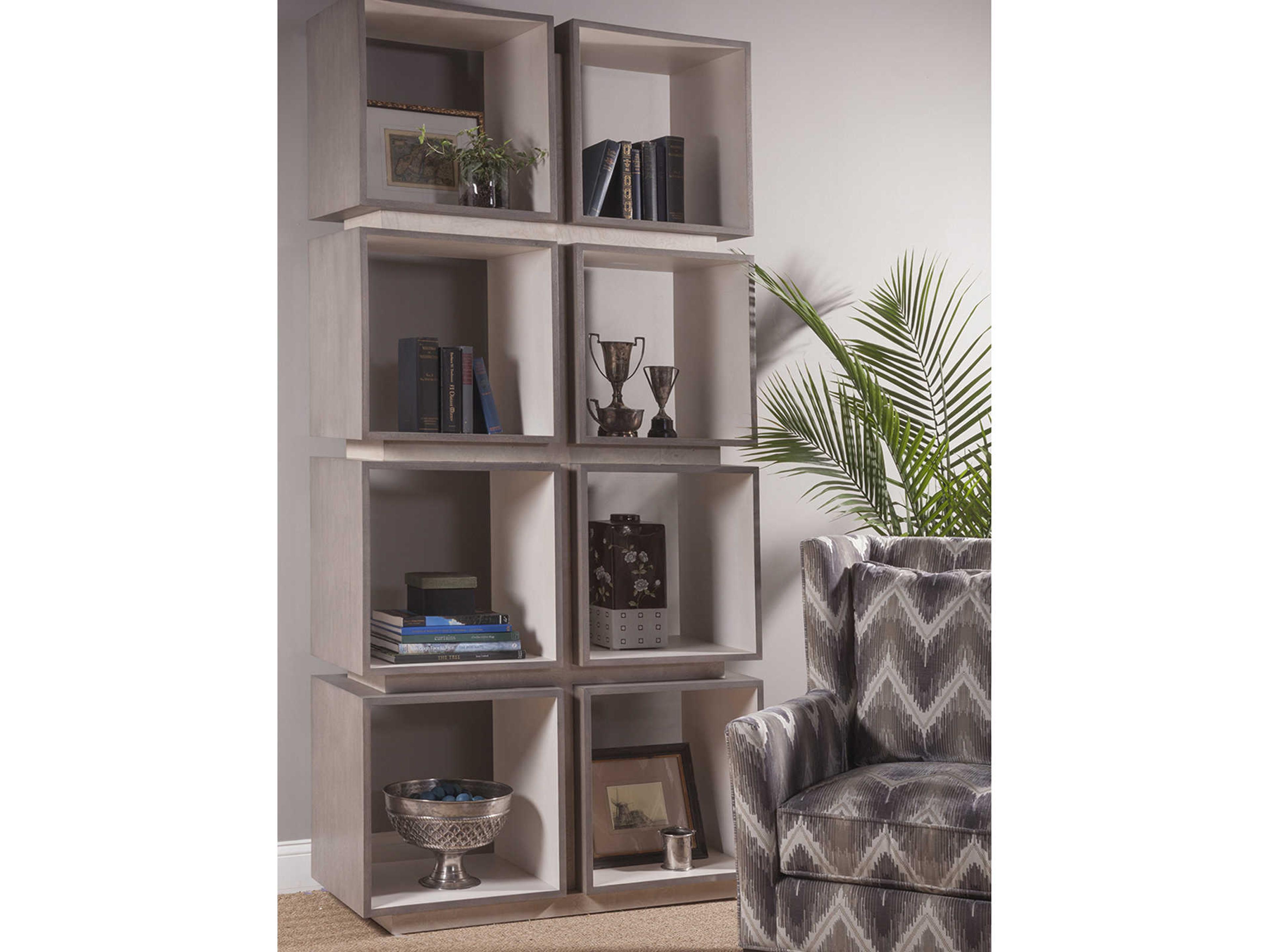 Artistica Home Mercury Oak with Bleached Olive Ash Burl Eight-Cube Etagere