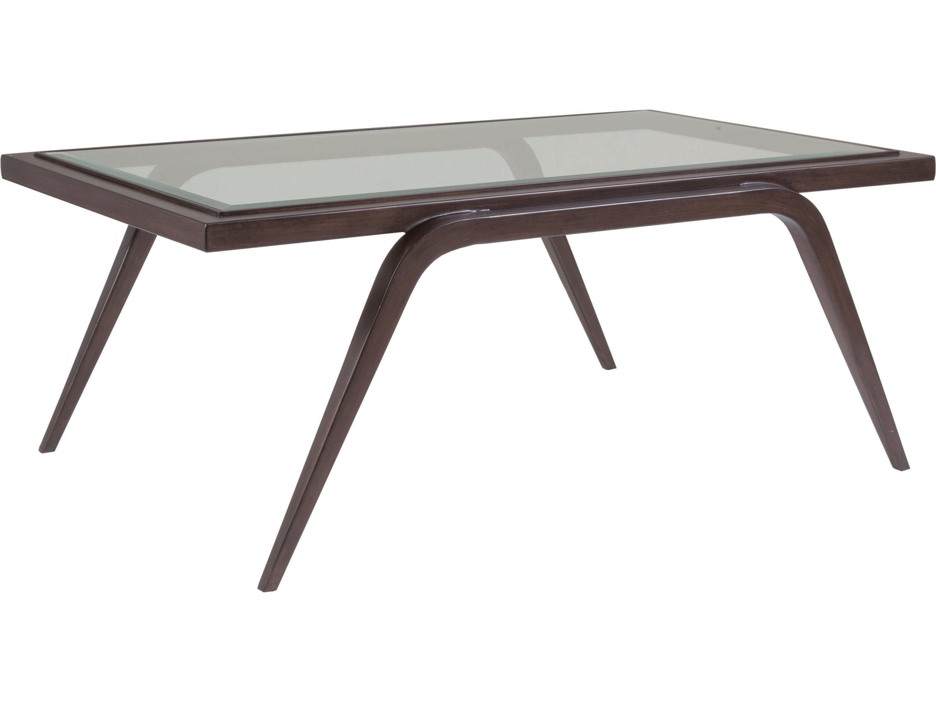 Artistica Metal Designs Mitchum Rectangular Glass Antique Copper Cocktail Table