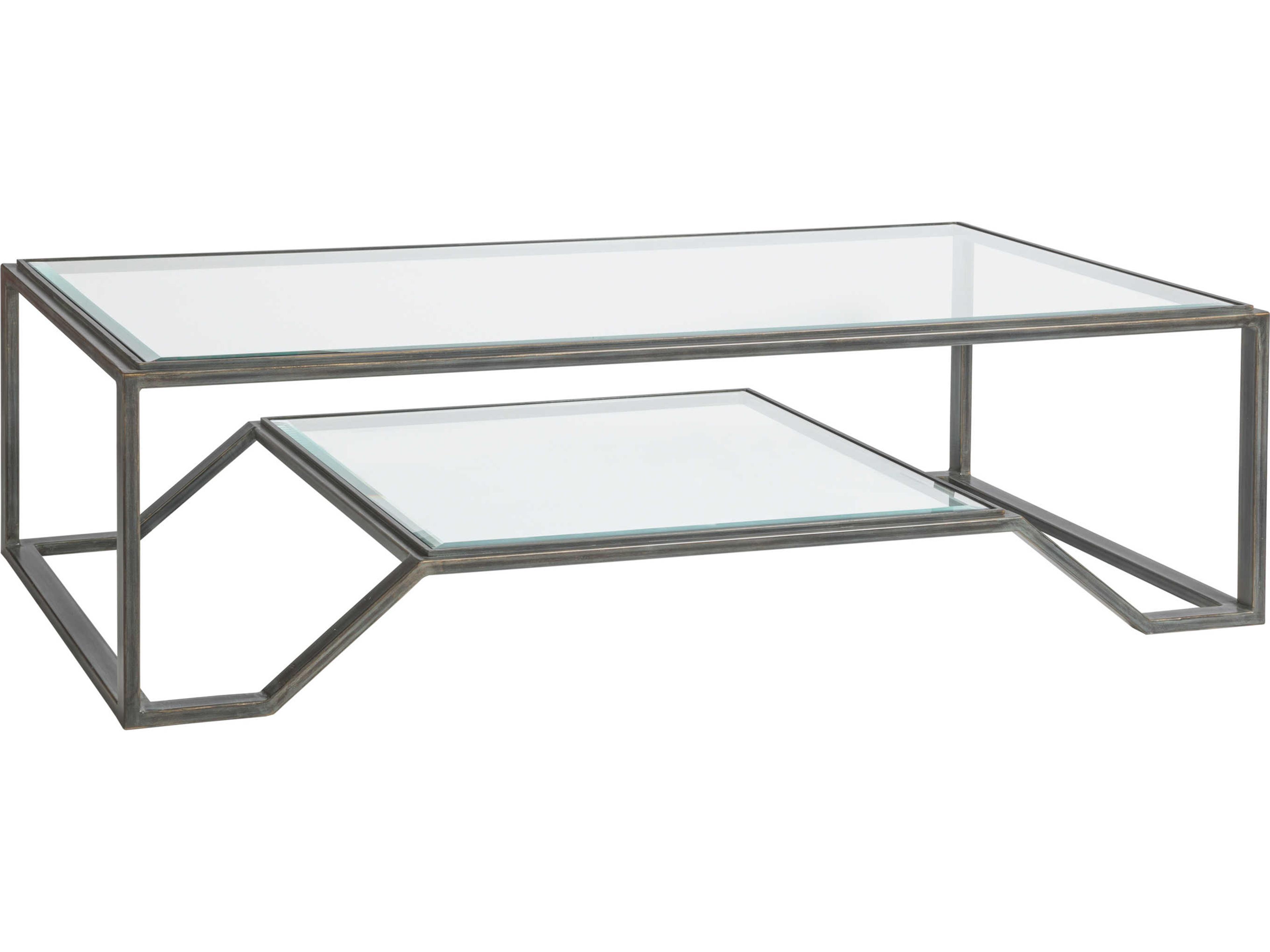 Artistica Metal Designs Byron Rectangular Glass Cocktail Table