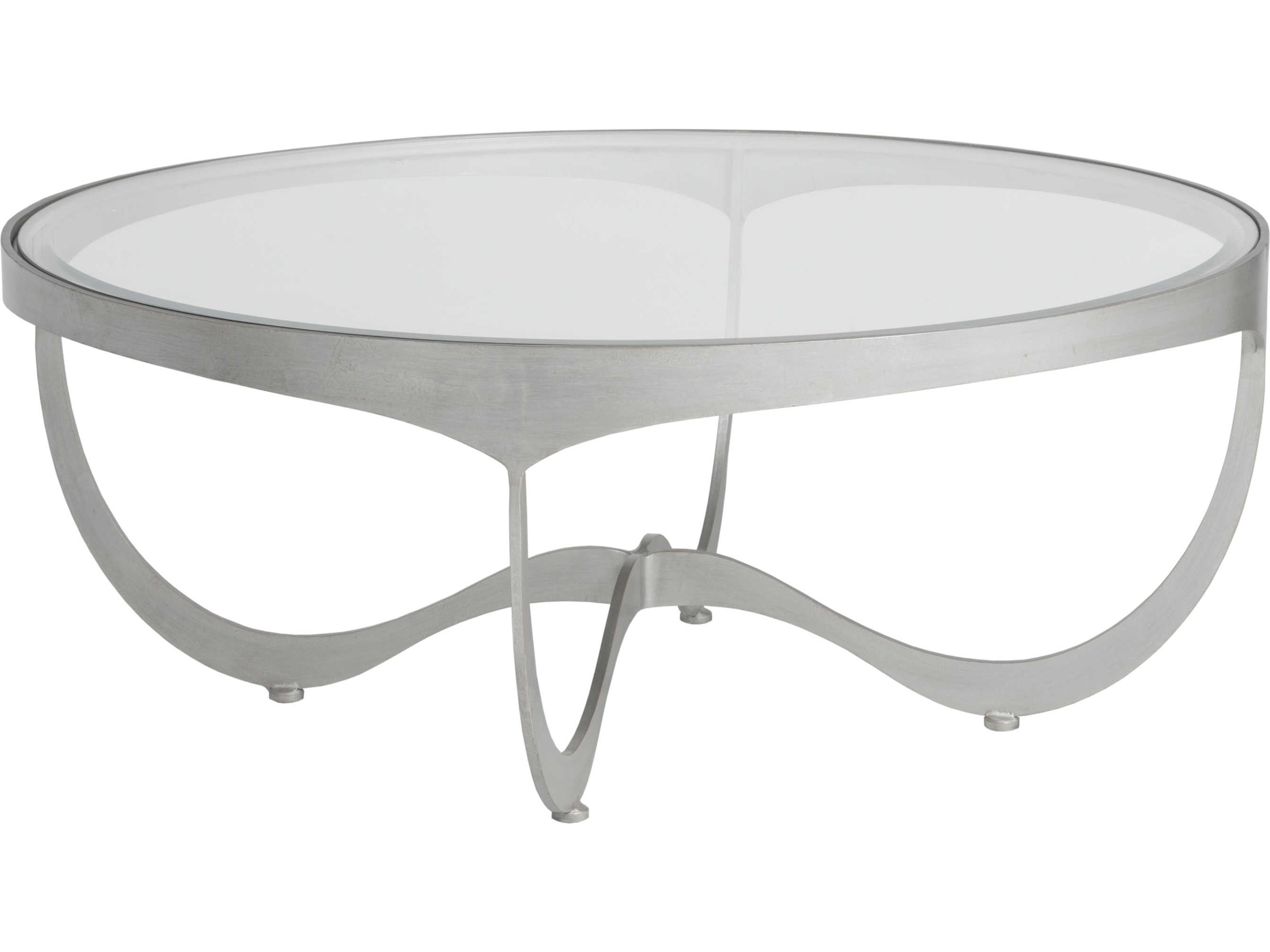 Metal Designs Sophie Round Glass Argento Cocktail Table