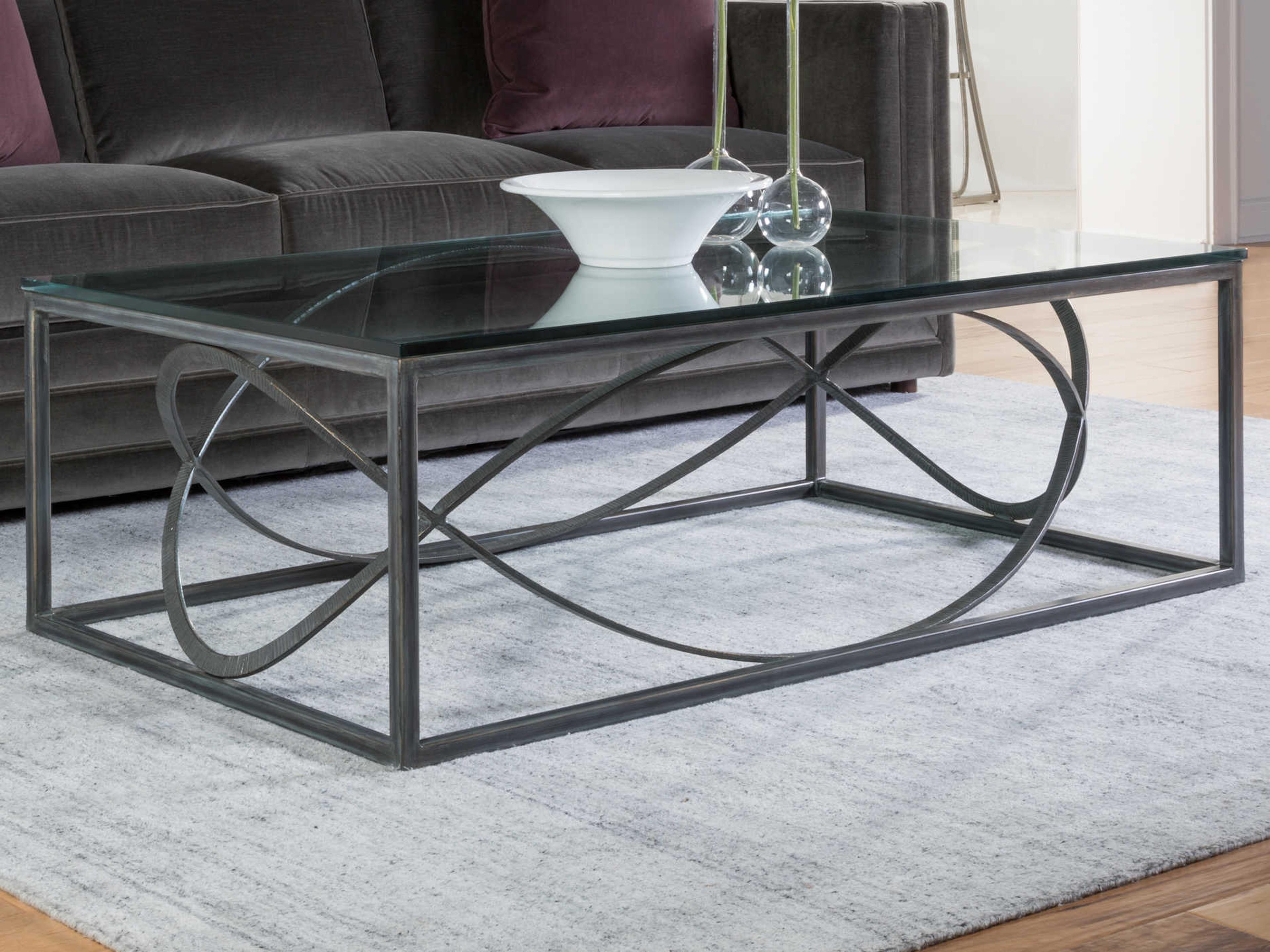 Artistica Metal Designs Ellipse Rectangular Glass Cocktail Table