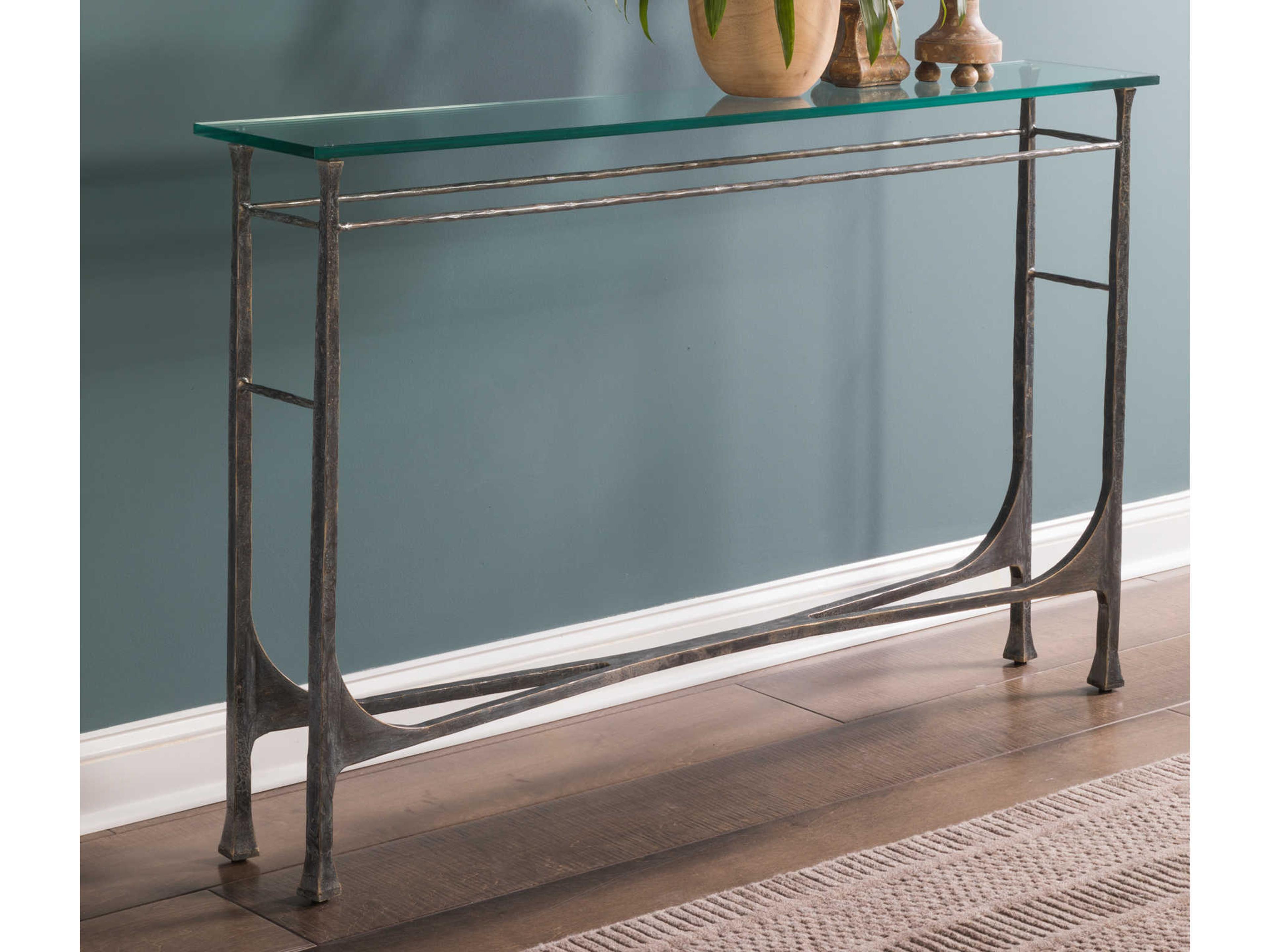 Artistica Metal Designs Bruno Rectangular Glass Console Table