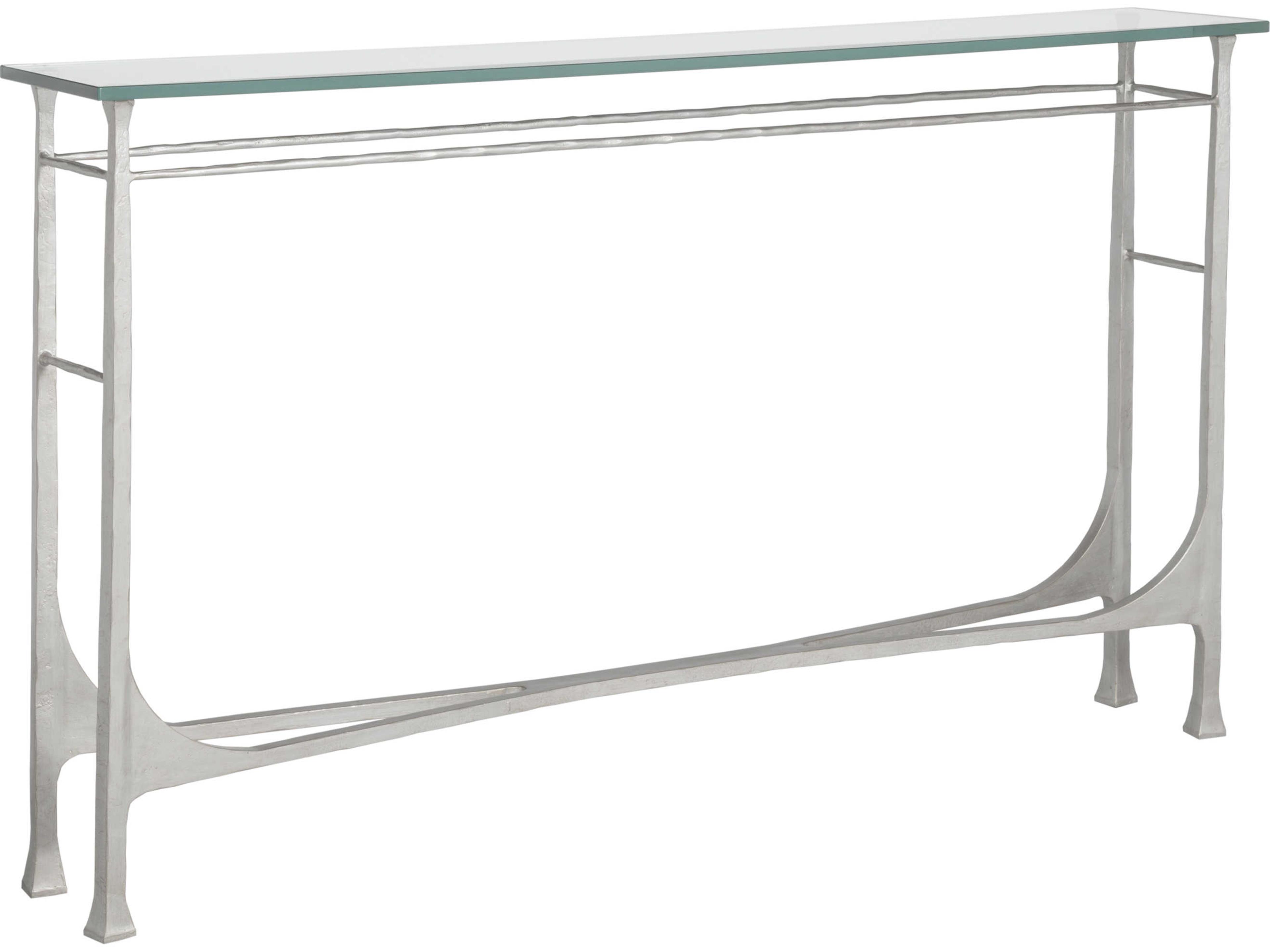 Artistica Metal Designs Bruno Rectangular Glass Argento Console Table