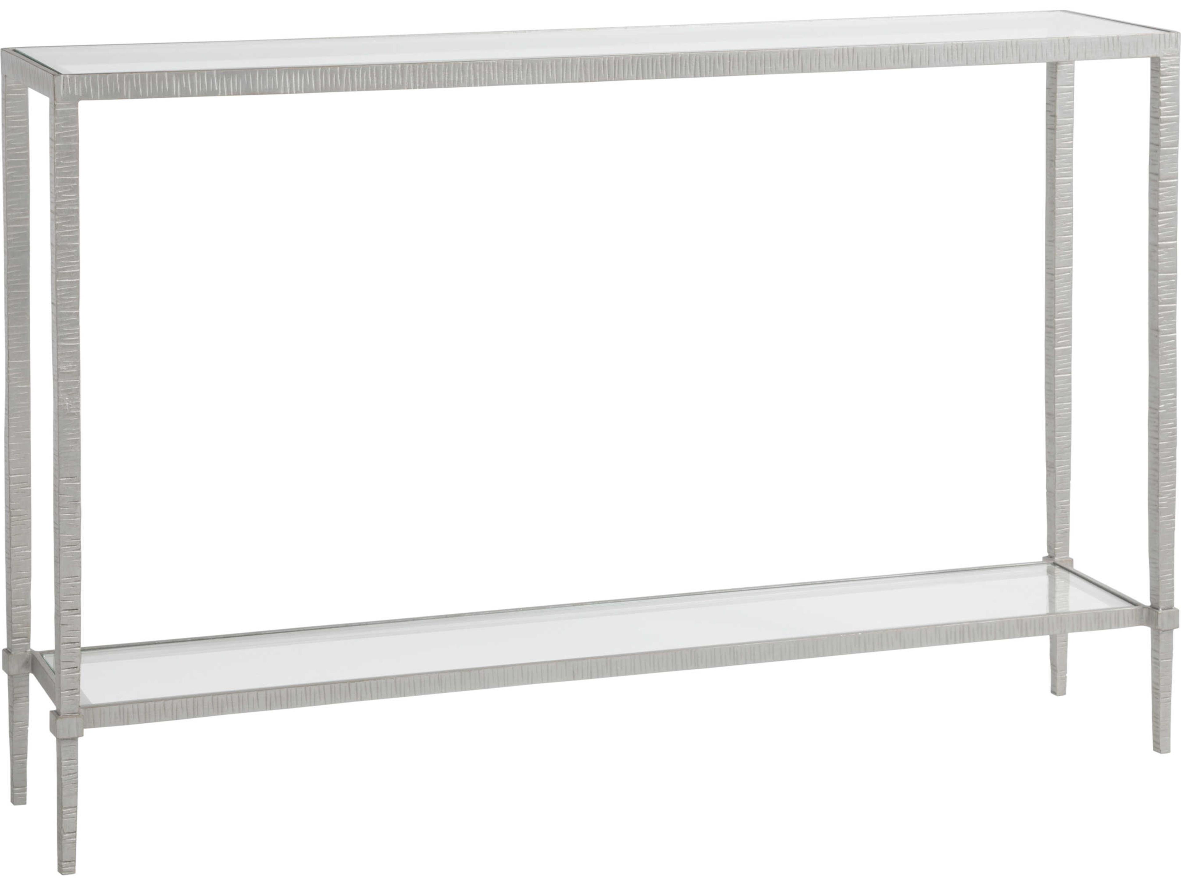 Metal Designs Claret Rectangular Glass Argento Console Table