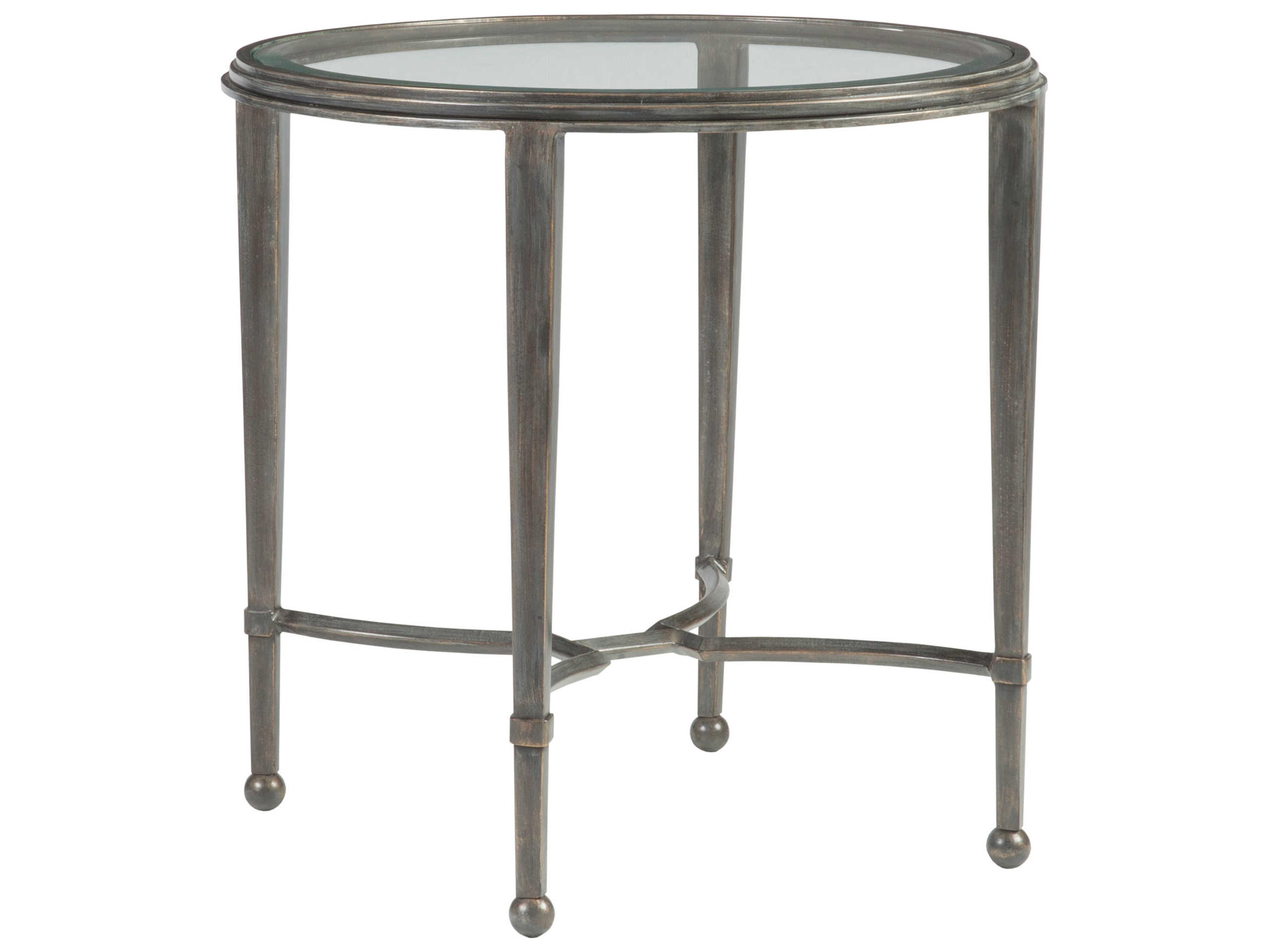 Artistica Metal Designs Sangiovese Round Glass End Table