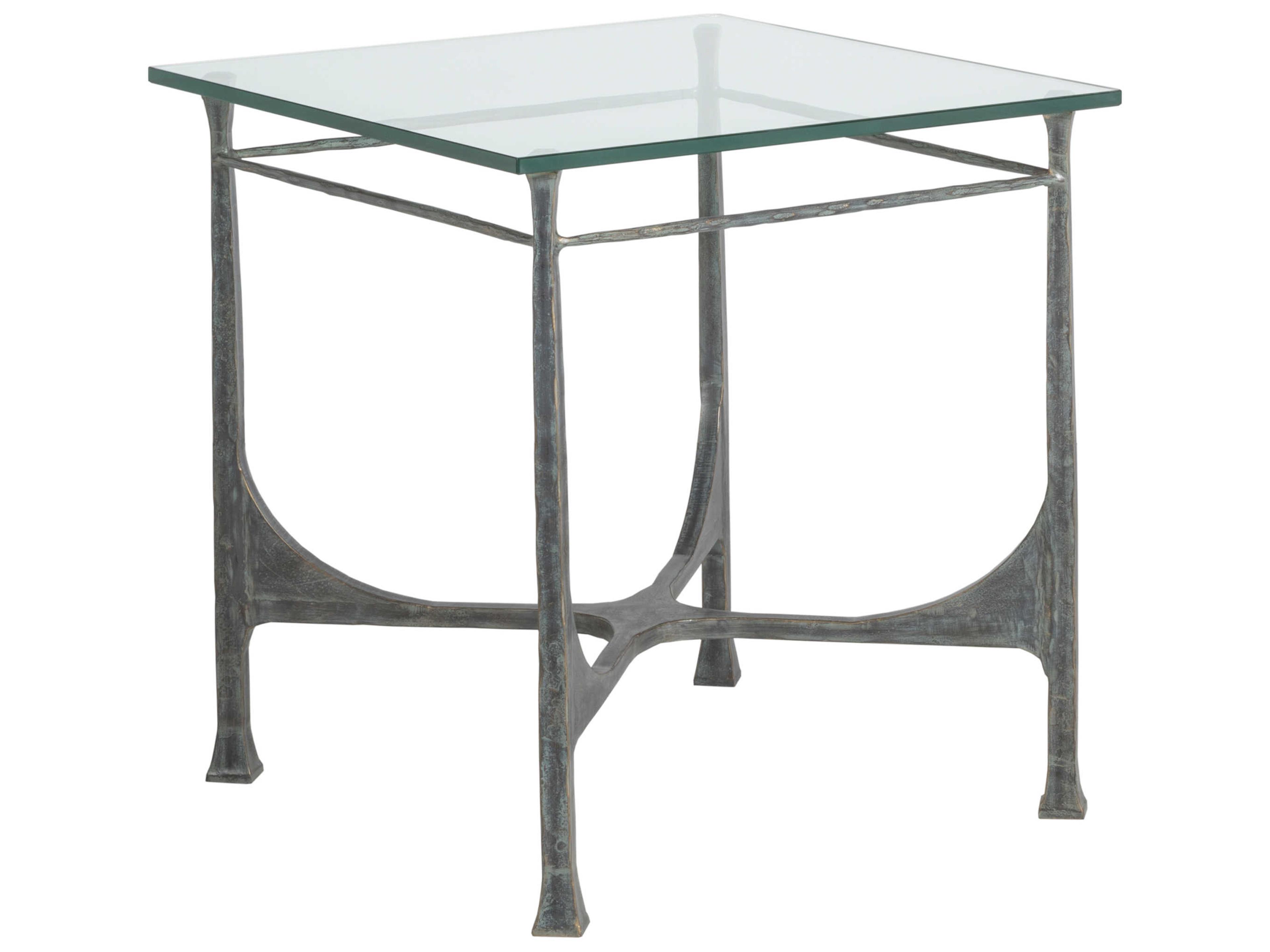 Artistica Metal Designs Bruno Square Glass End Table