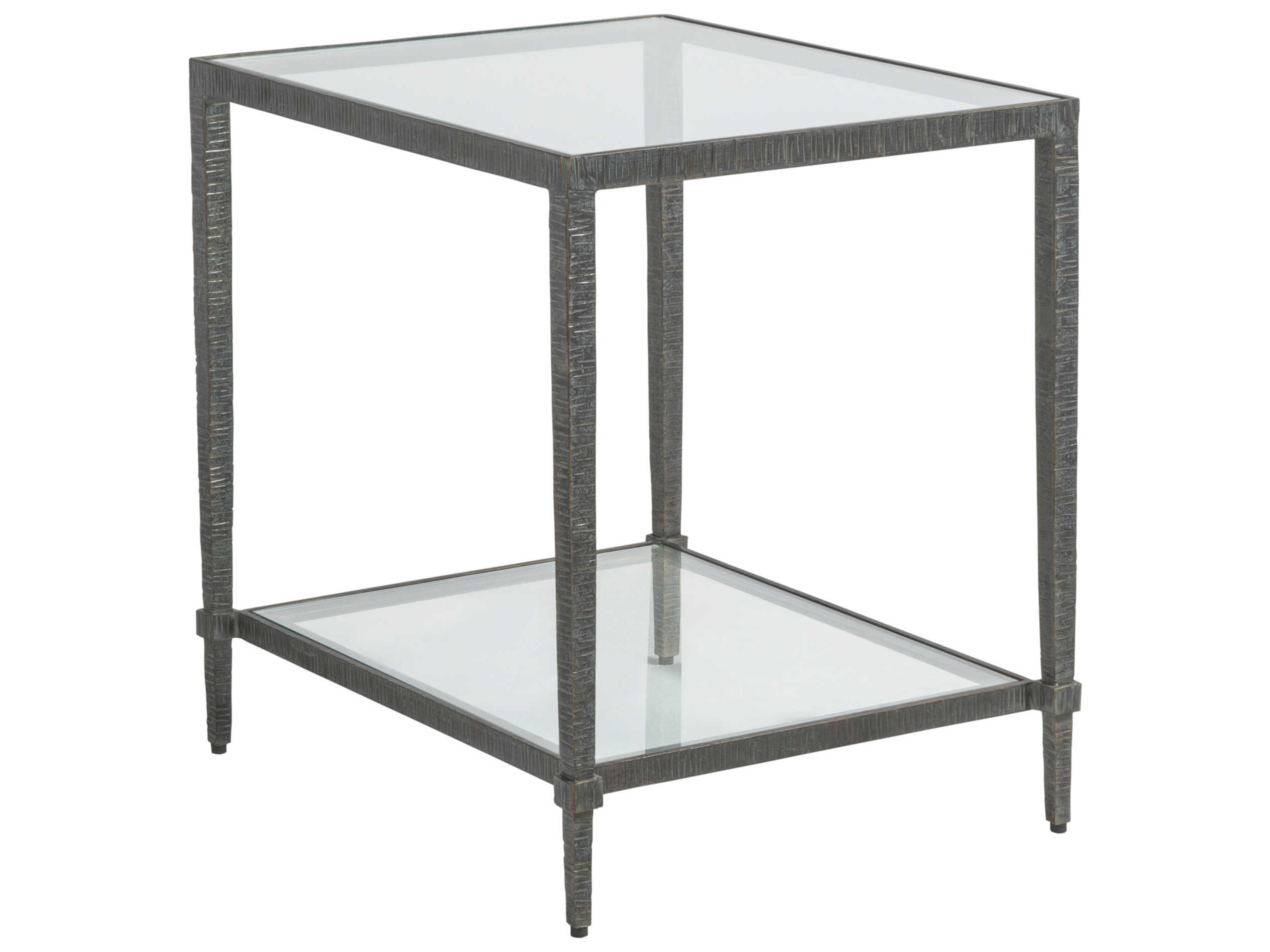 Metal Designs Claret Rectangular Glass End Table