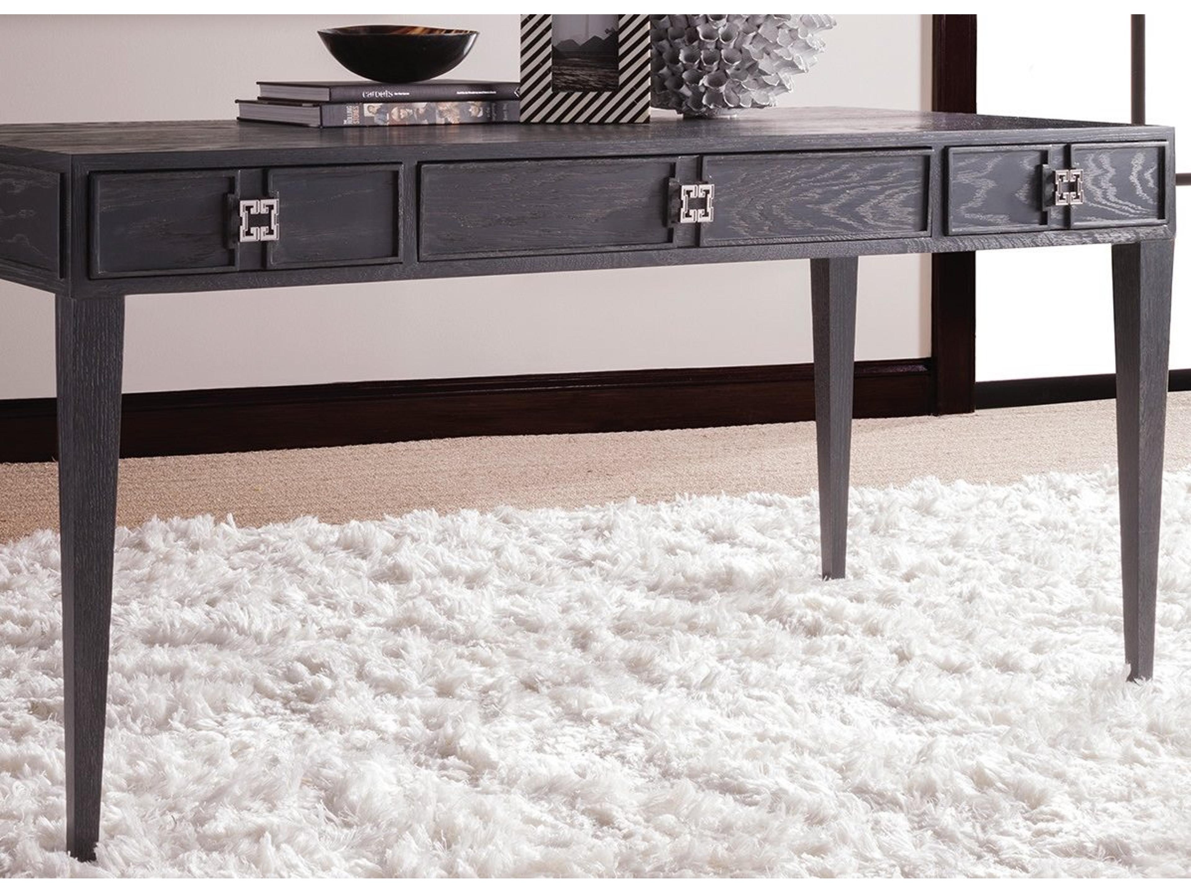 Artistica Penelope Light Gray Oak Mahogany Wood Secretary Desk