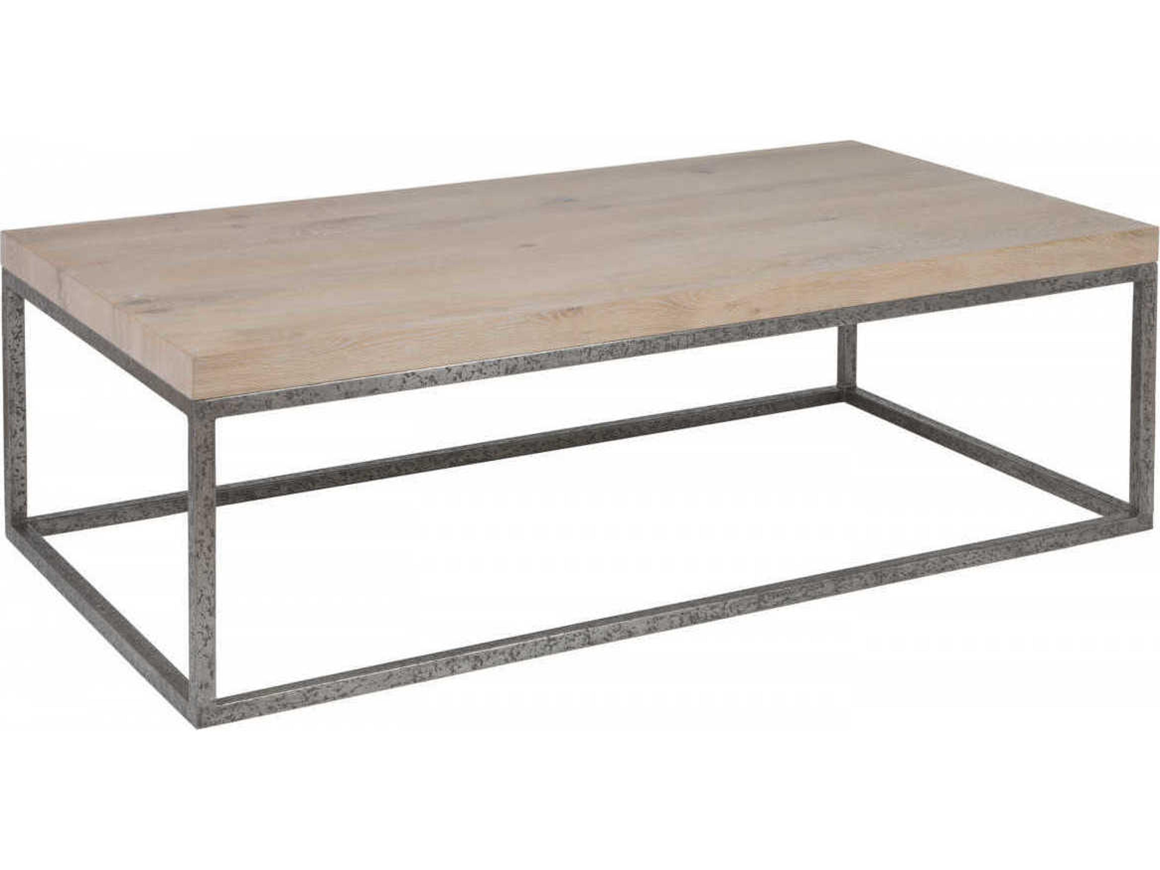 Artistica Signature Designs Foray Rectangular Wood Natural Waxed Distressed Iron Cocktail Table
