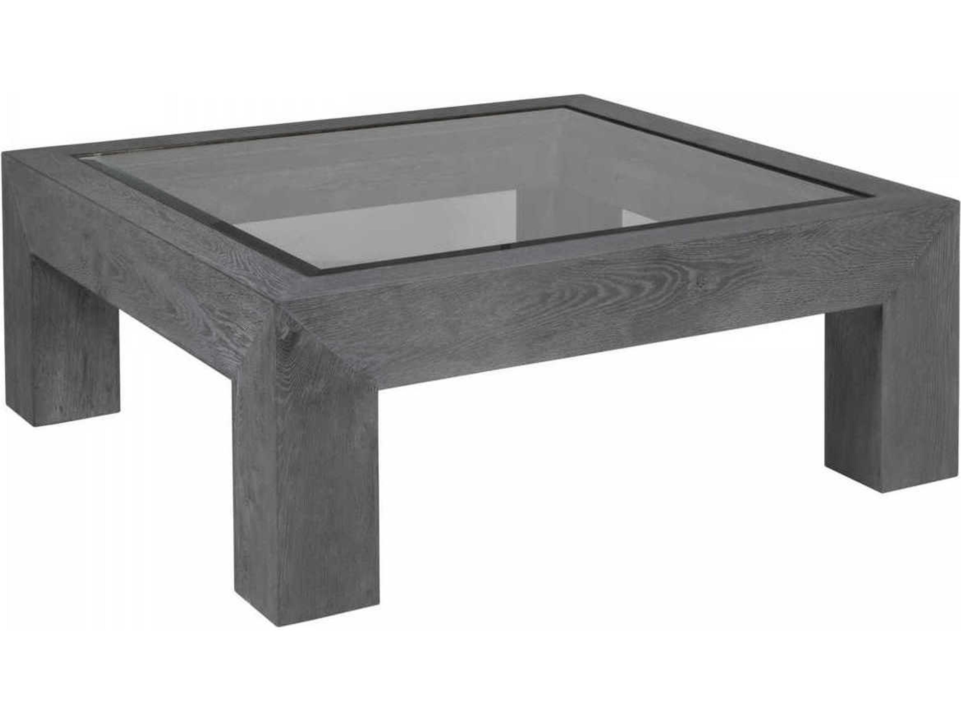 Artistica Signature Designs Accolade Square Beveled Glass Waxed Carbon Cocktail Table