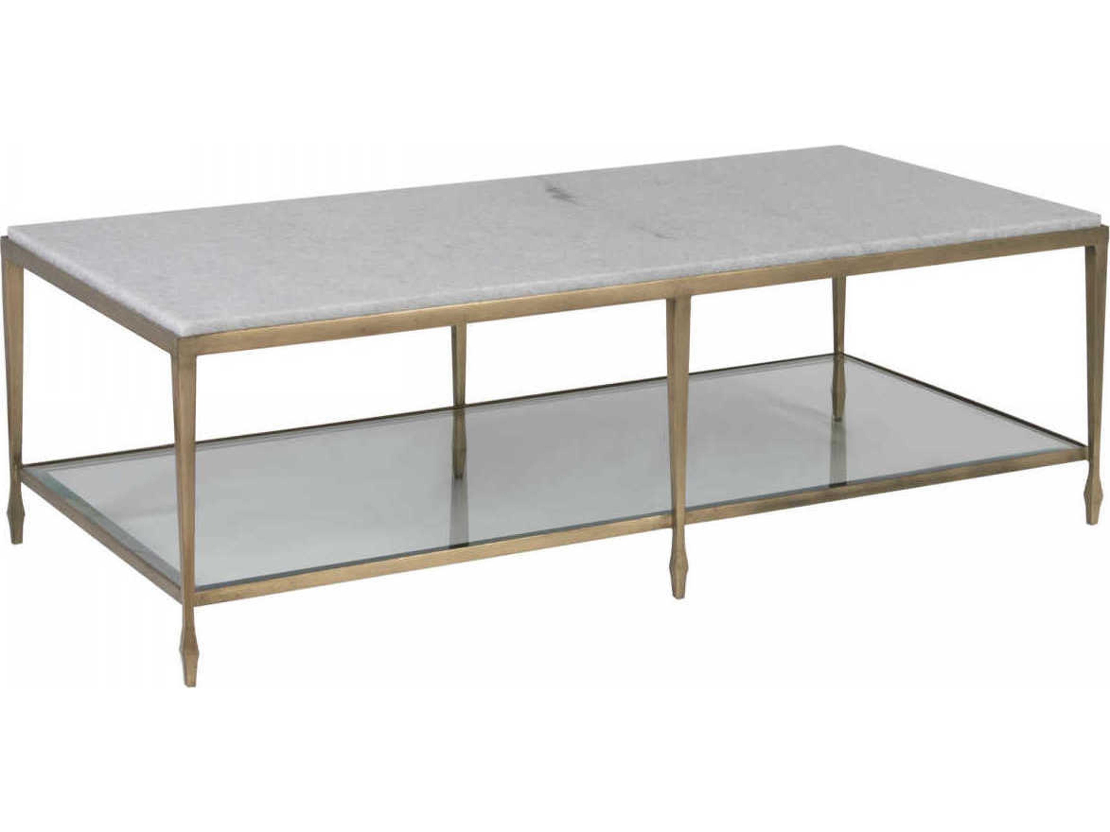Artistica Signature Designs Sashay Gold Rectangular Grano De Sal Marble Antiqued Leaf Cocktail Table
